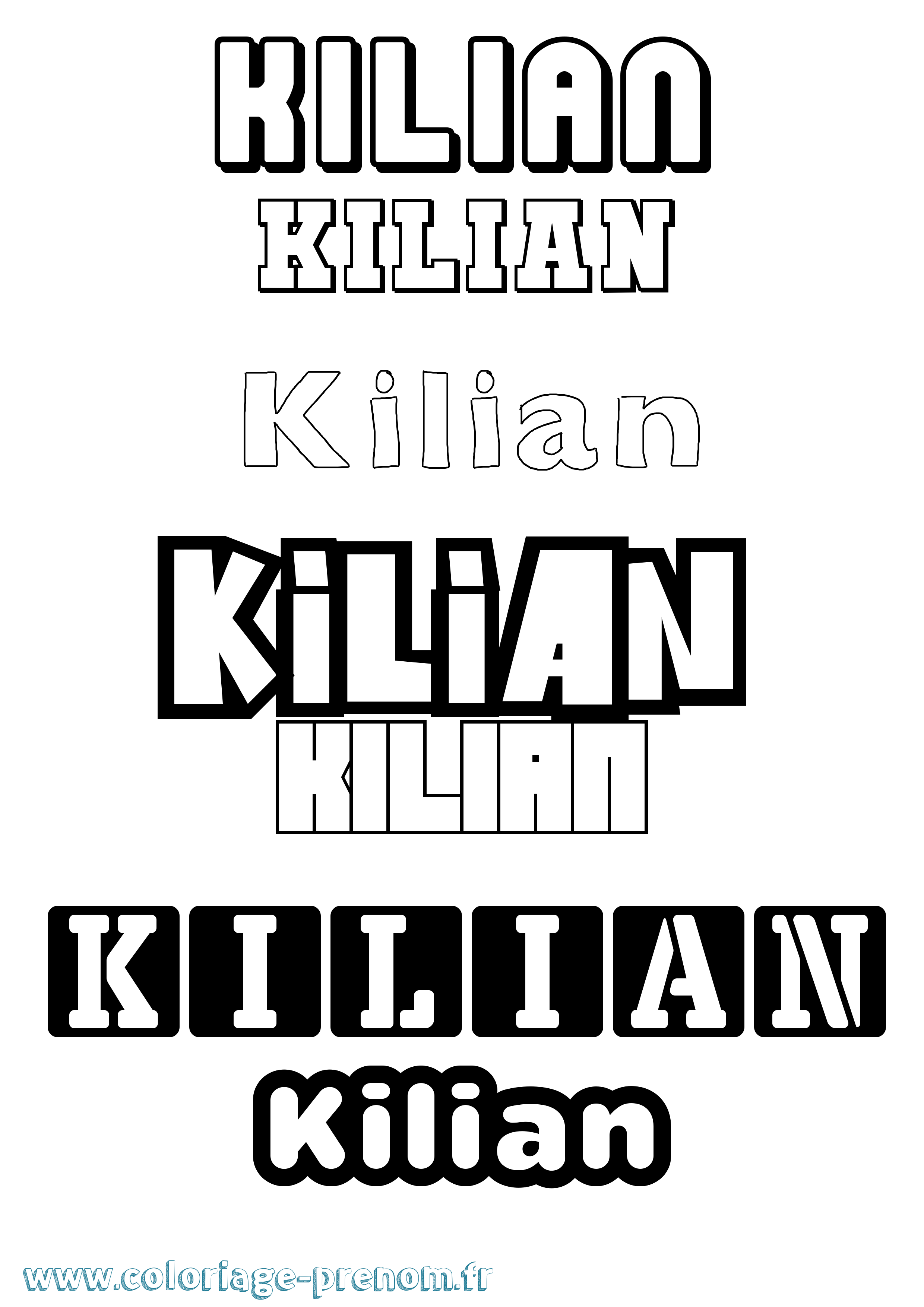 Coloriage Kilian Simple Coloriage prénom Kilian Simple