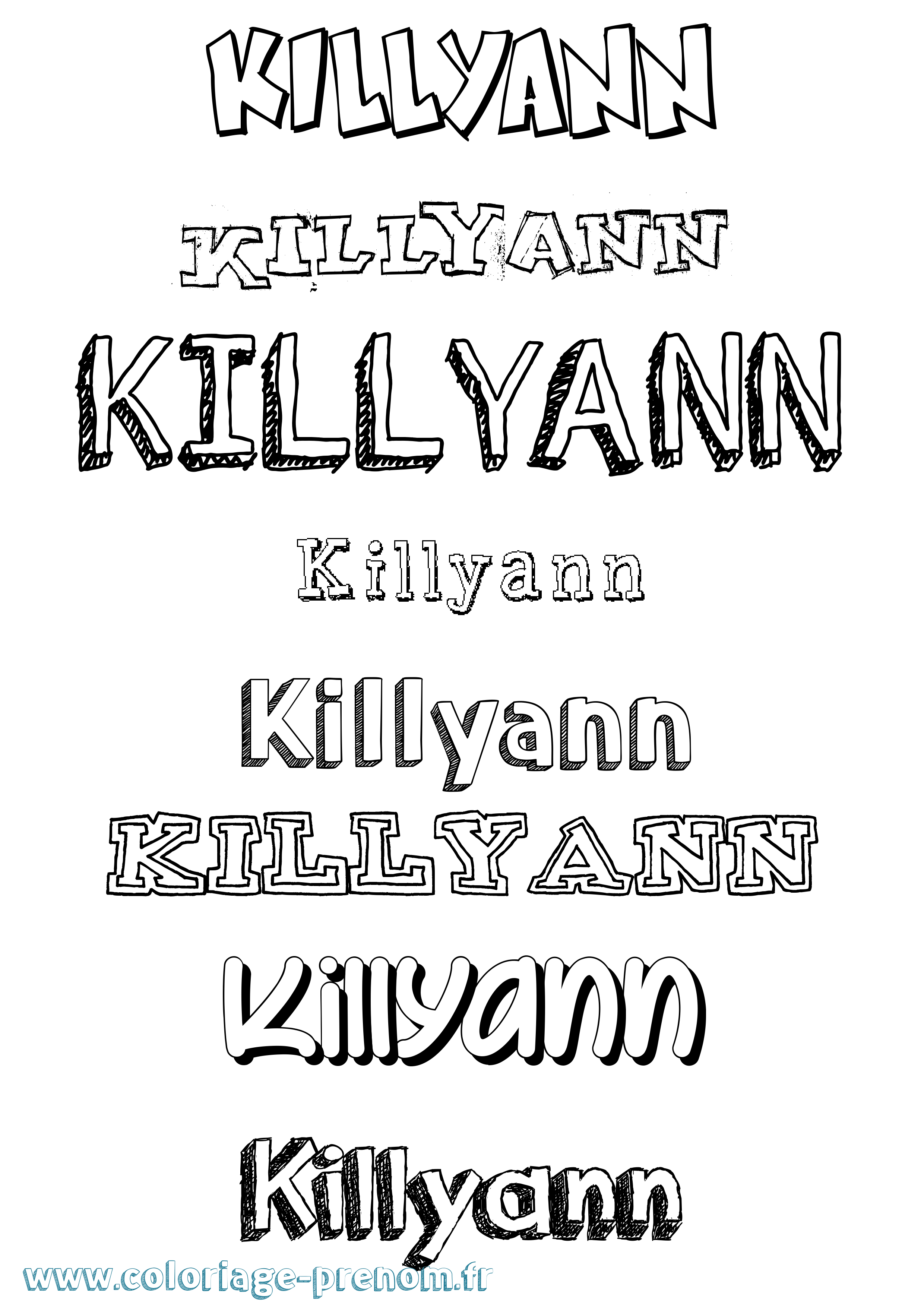 Coloriage Killyann Dessiné Coloriage prénom Killyann Dessiné