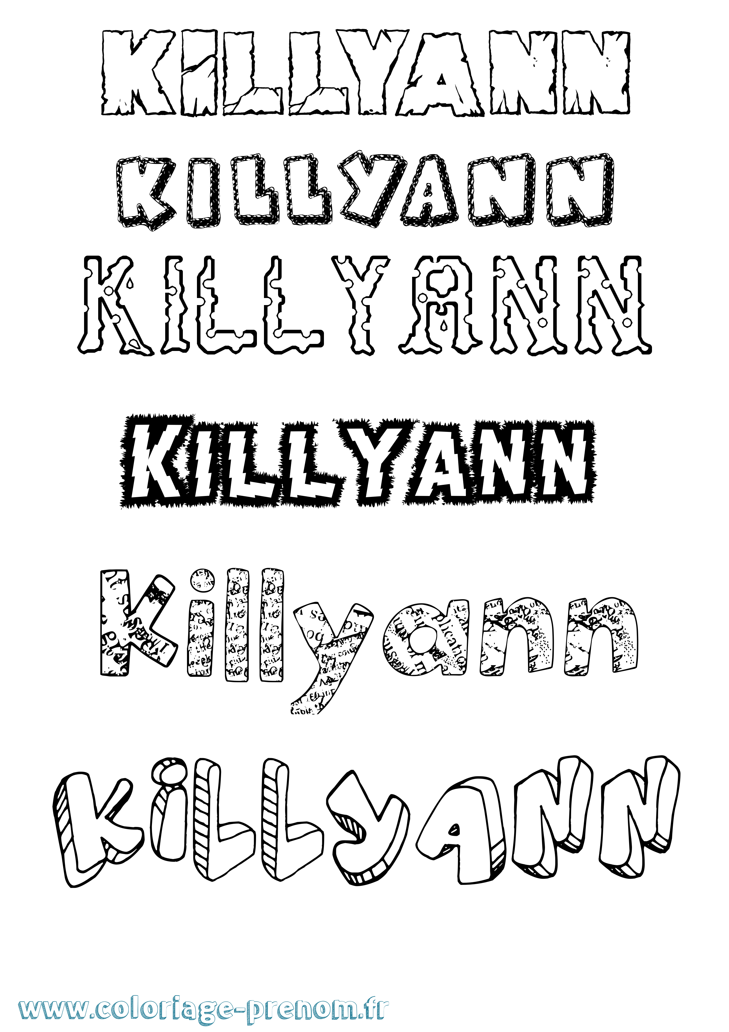 Coloriage Killyann Destructuré Coloriage prénom Killyann Destructuré