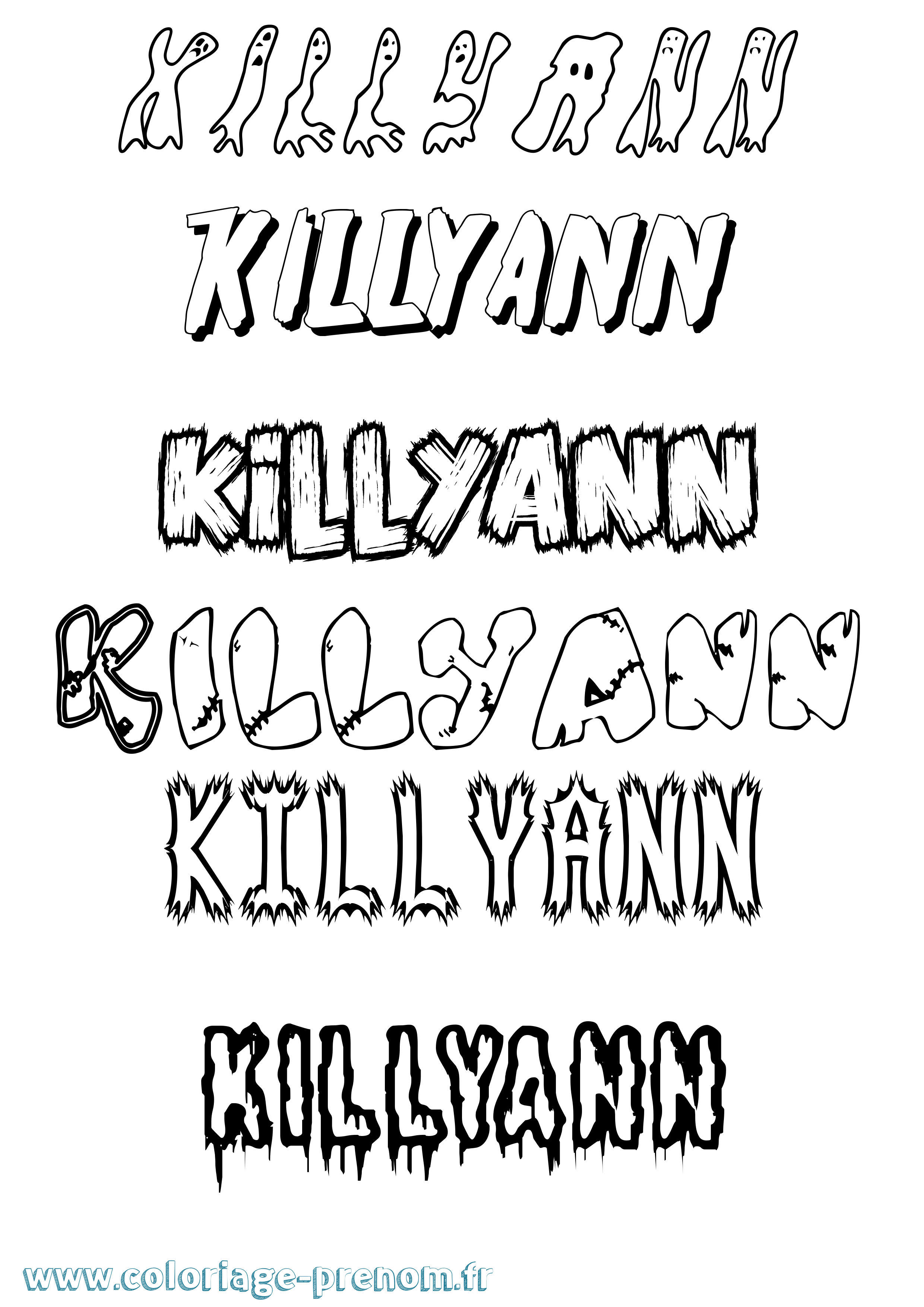Coloriage Killyann Frisson Coloriage prénom Killyann Frisson