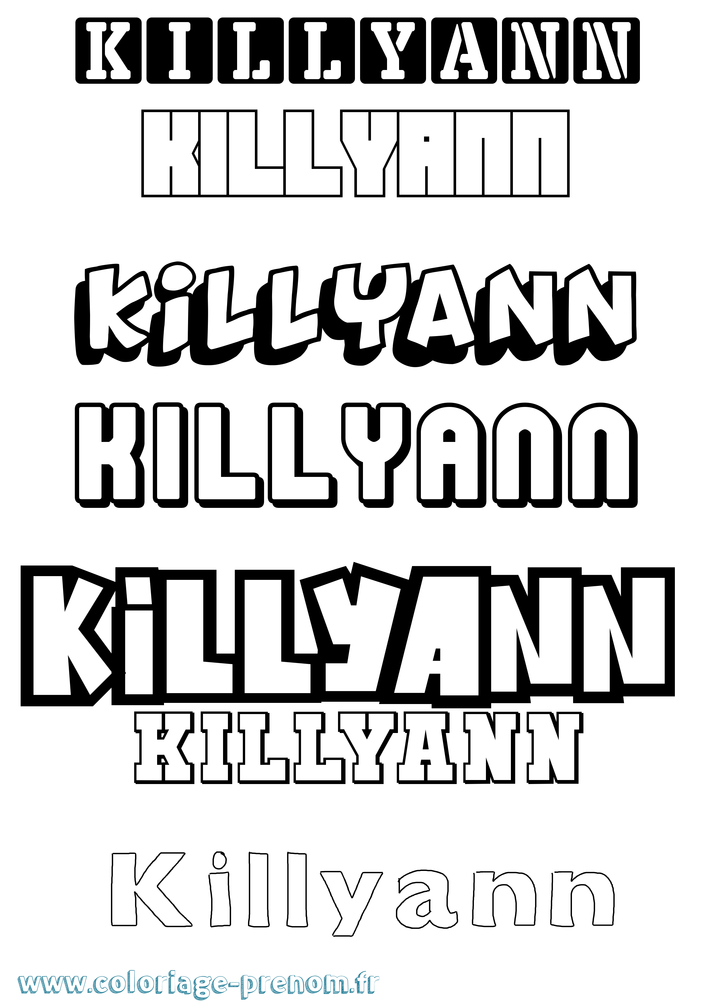 Coloriage Killyann Simple Coloriage prénom Killyann Simple