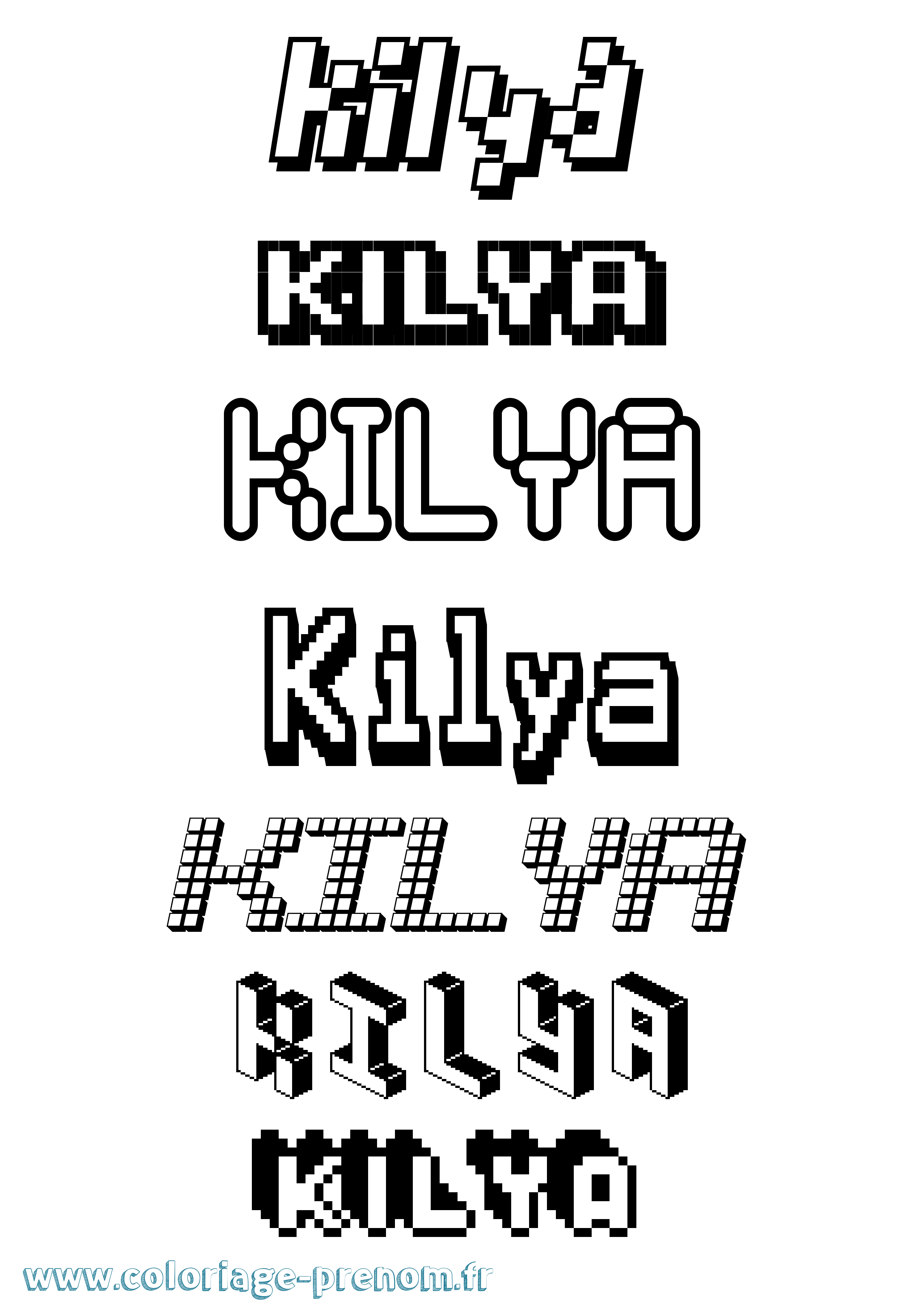 Coloriage Kilya Pixel Coloriage prénom Kilya Pixel