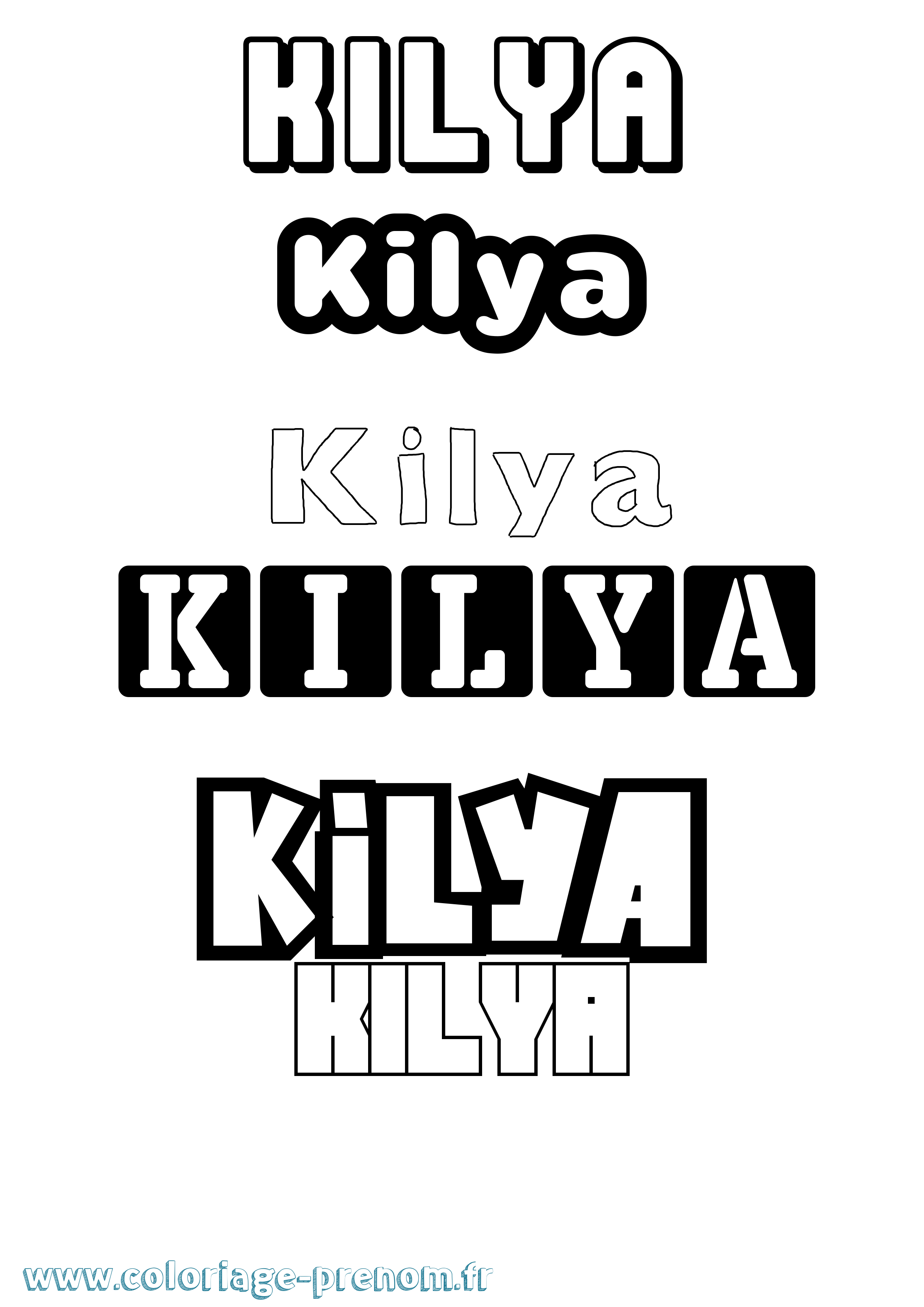 Coloriage Kilya Simple Coloriage prénom Kilya Simple