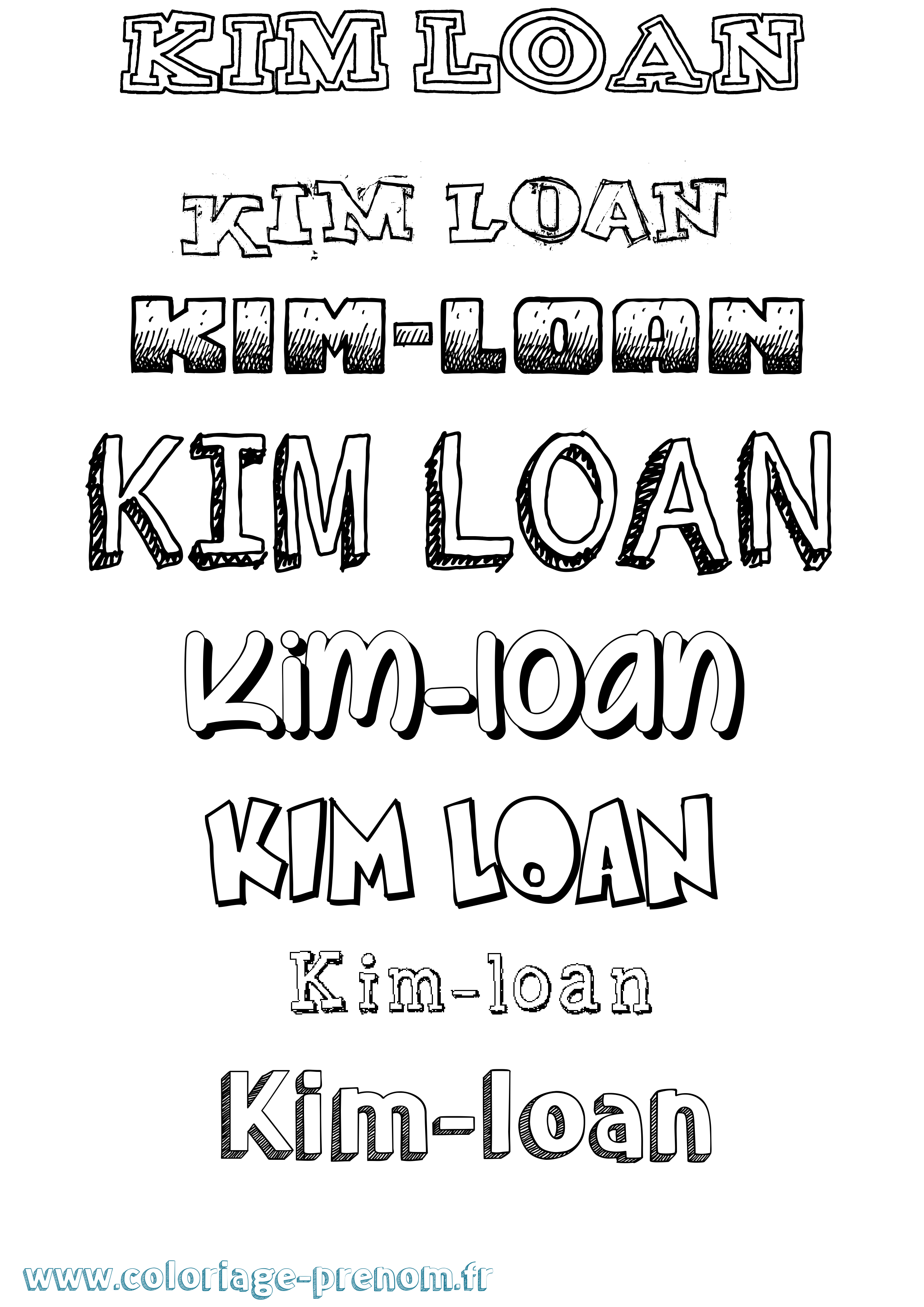 Coloriage Kim-Loan Dessiné Coloriage prénom Kim-Loan Dessiné