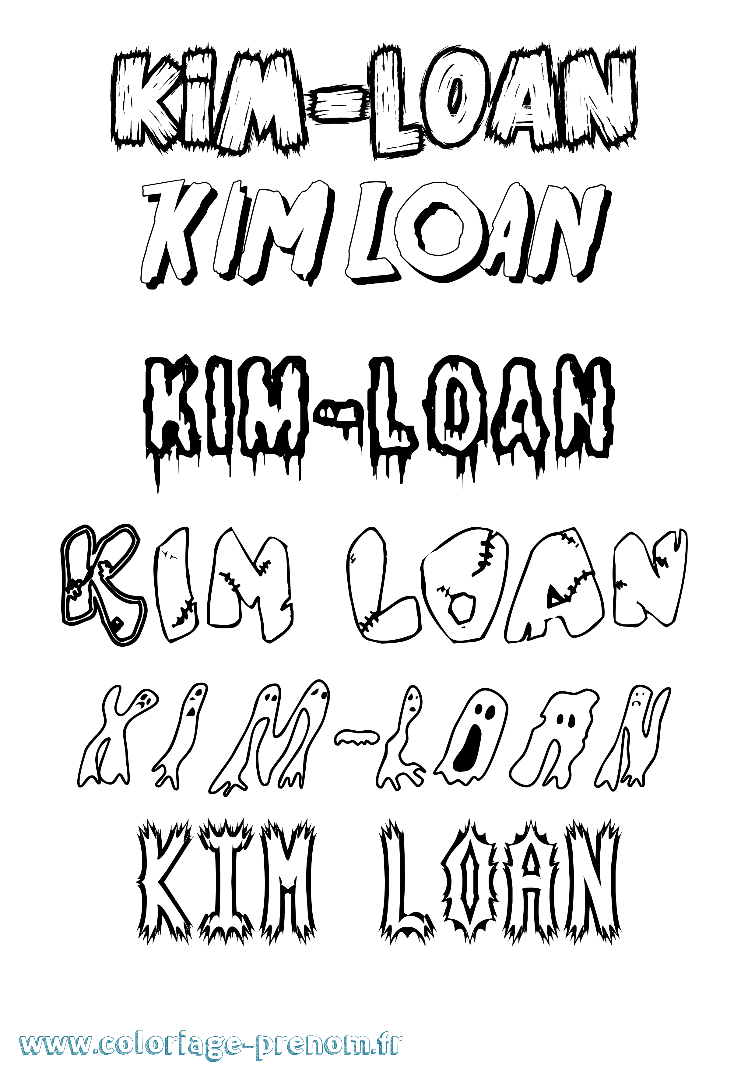 Coloriage Kim-Loan Frisson Coloriage prénom Kim-Loan Frisson
