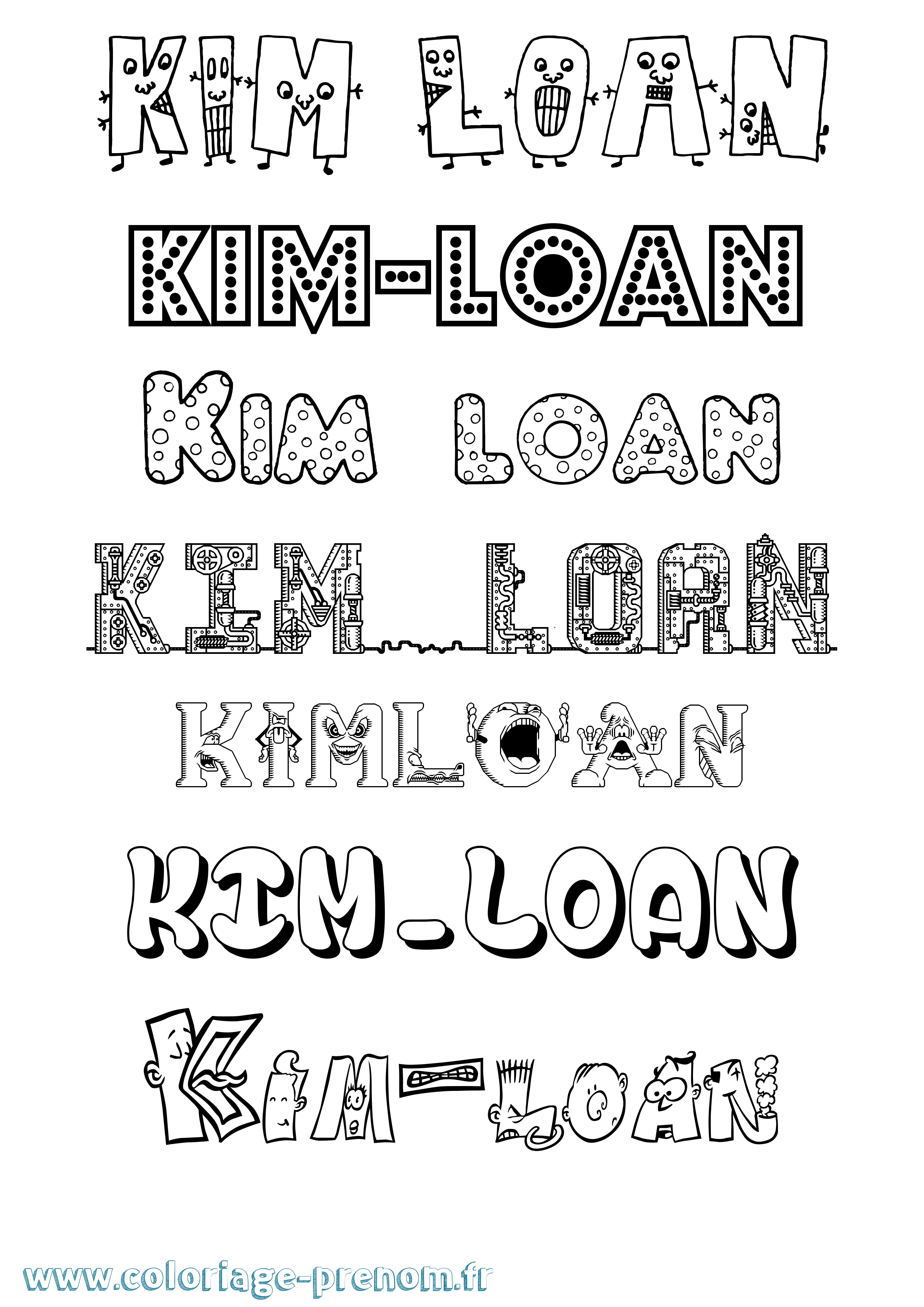 Coloriage Kim-Loan Fun Coloriage prénom Kim-Loan Fun