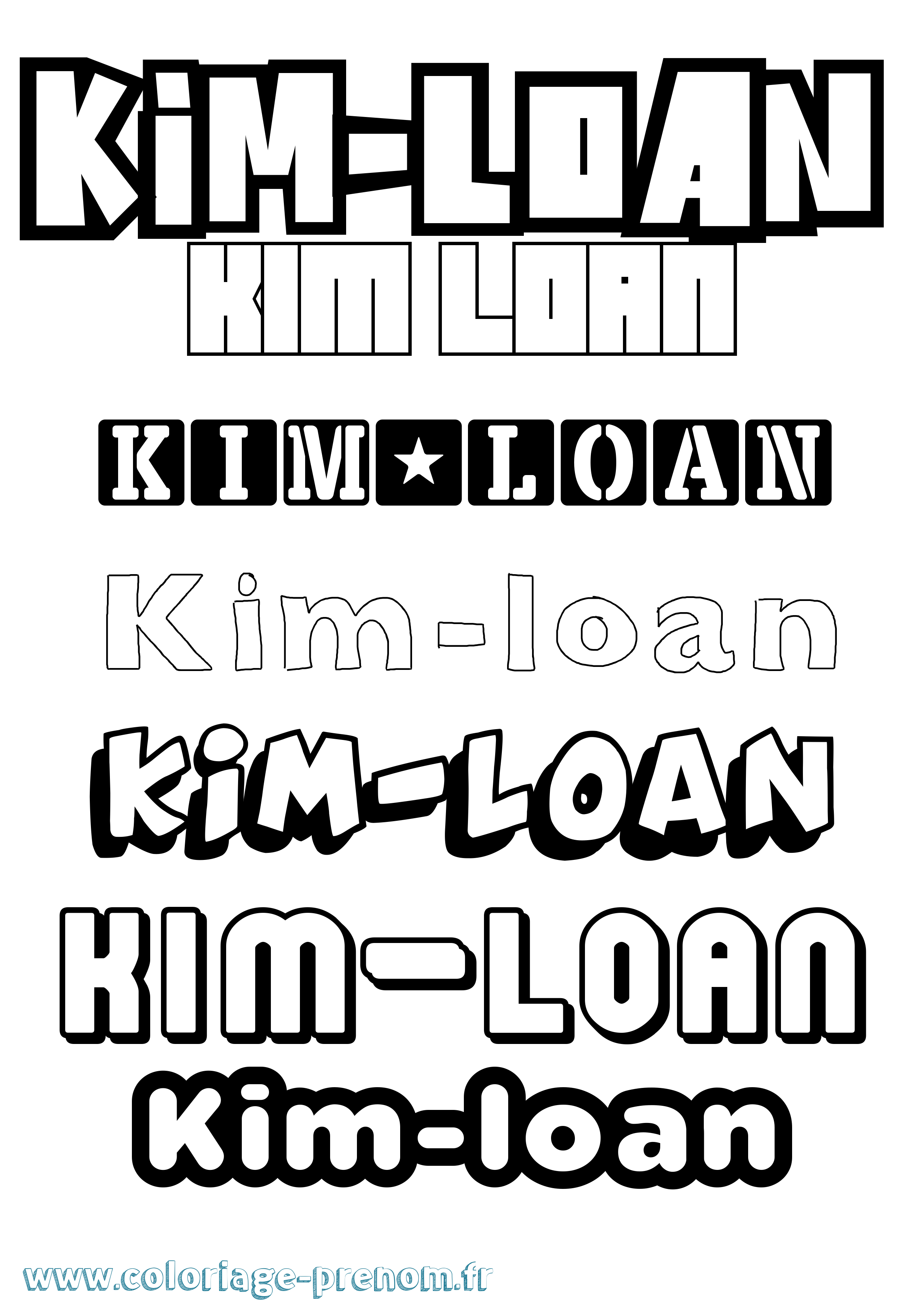 Coloriage Kim-Loan Simple Coloriage prénom Kim-Loan Simple