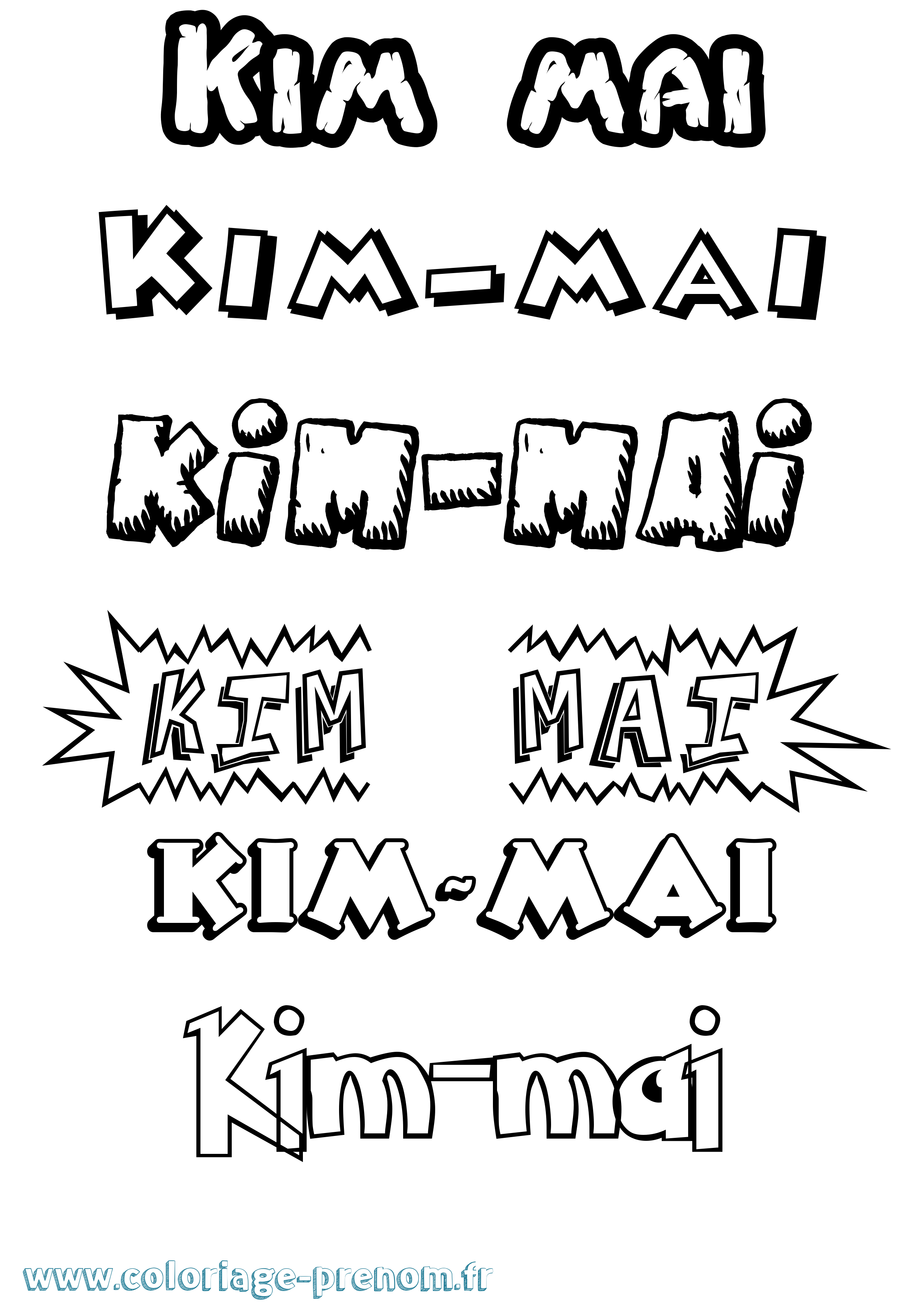 Coloriage Kim-Mai Dessin Animé Coloriage prénom Kim-Mai Dessin Animé