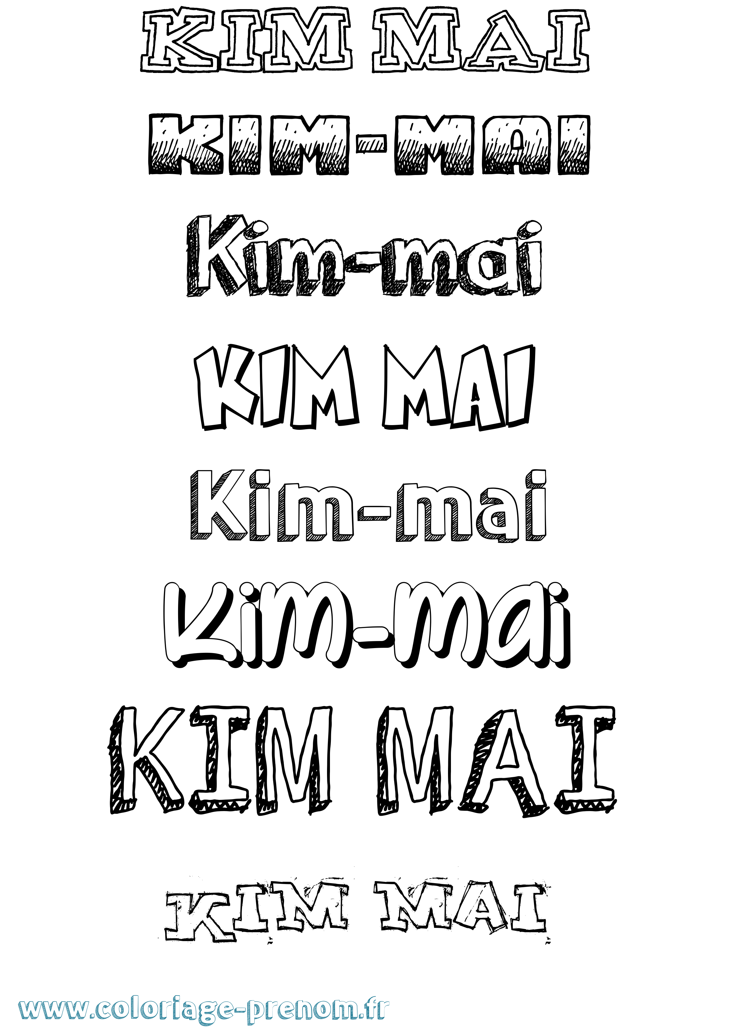 Coloriage Kim-Mai Dessiné Coloriage prénom Kim-Mai Dessiné