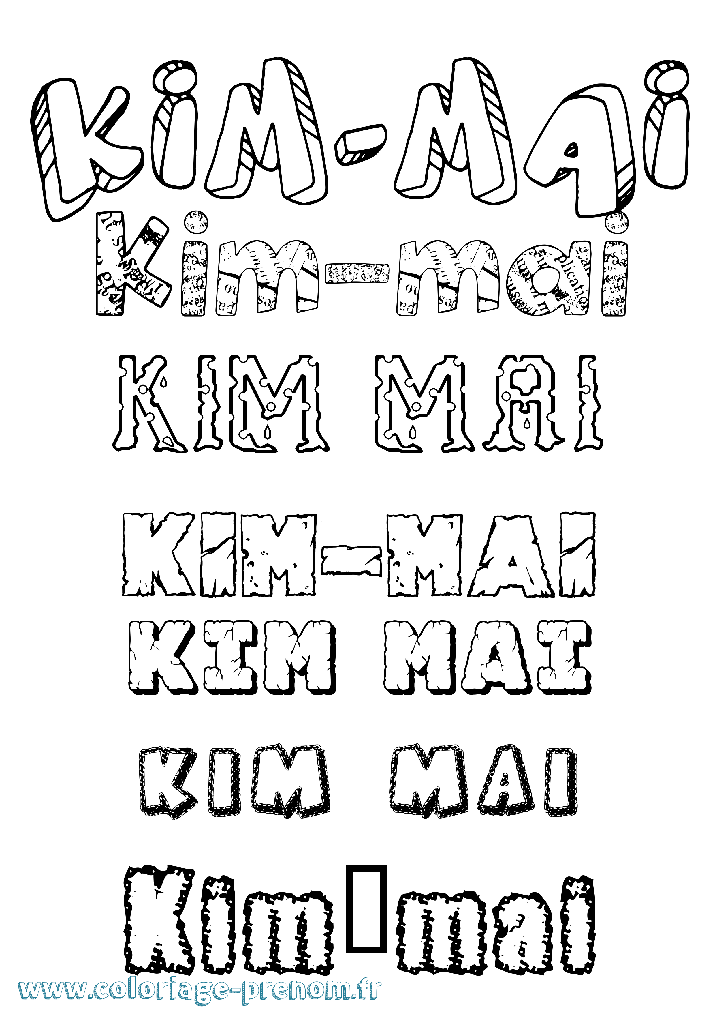 Coloriage Kim-Mai Destructuré Coloriage prénom Kim-Mai Destructuré