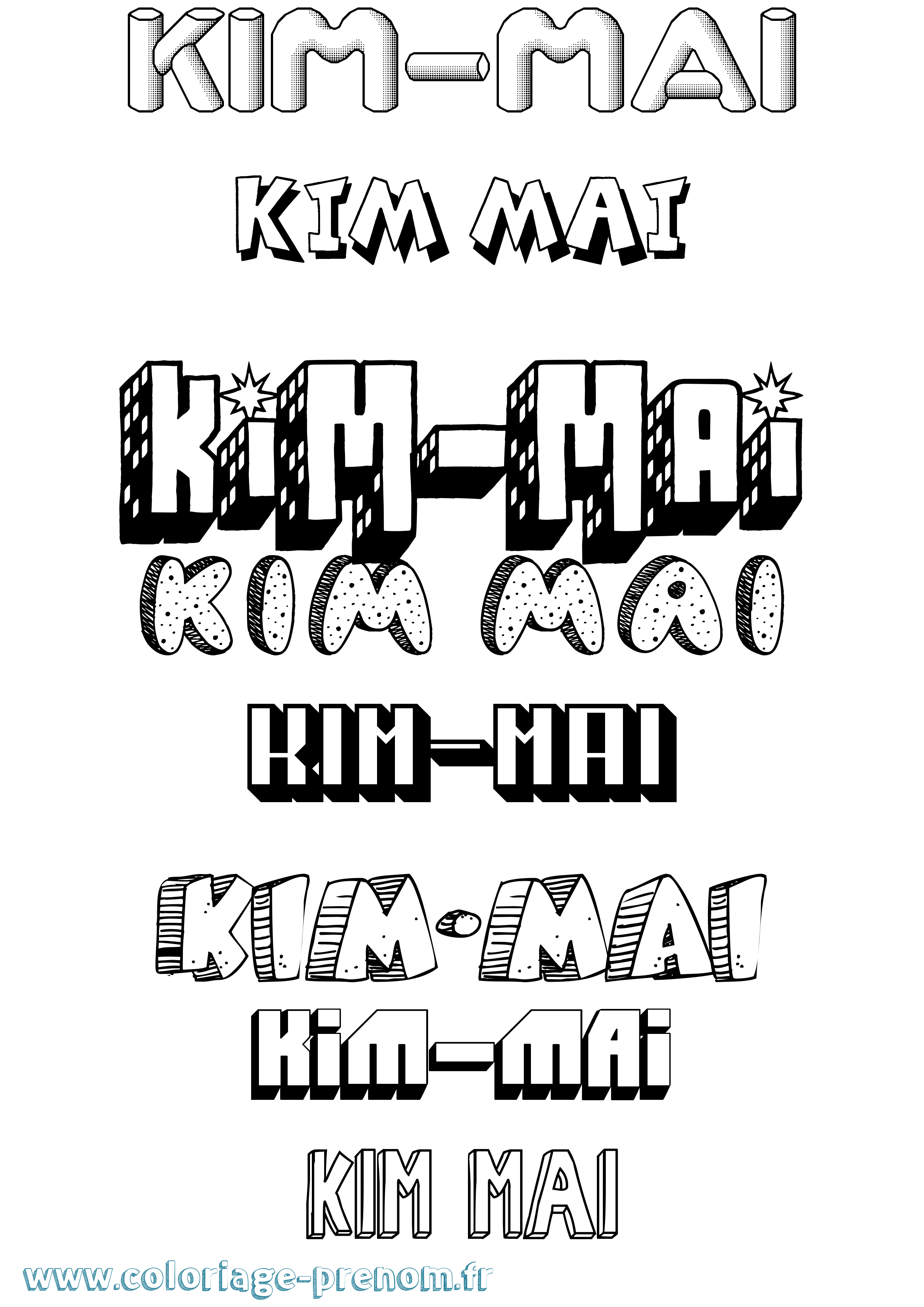 Coloriage Kim-Mai Effet 3D Coloriage prénom Kim-Mai Effet 3D