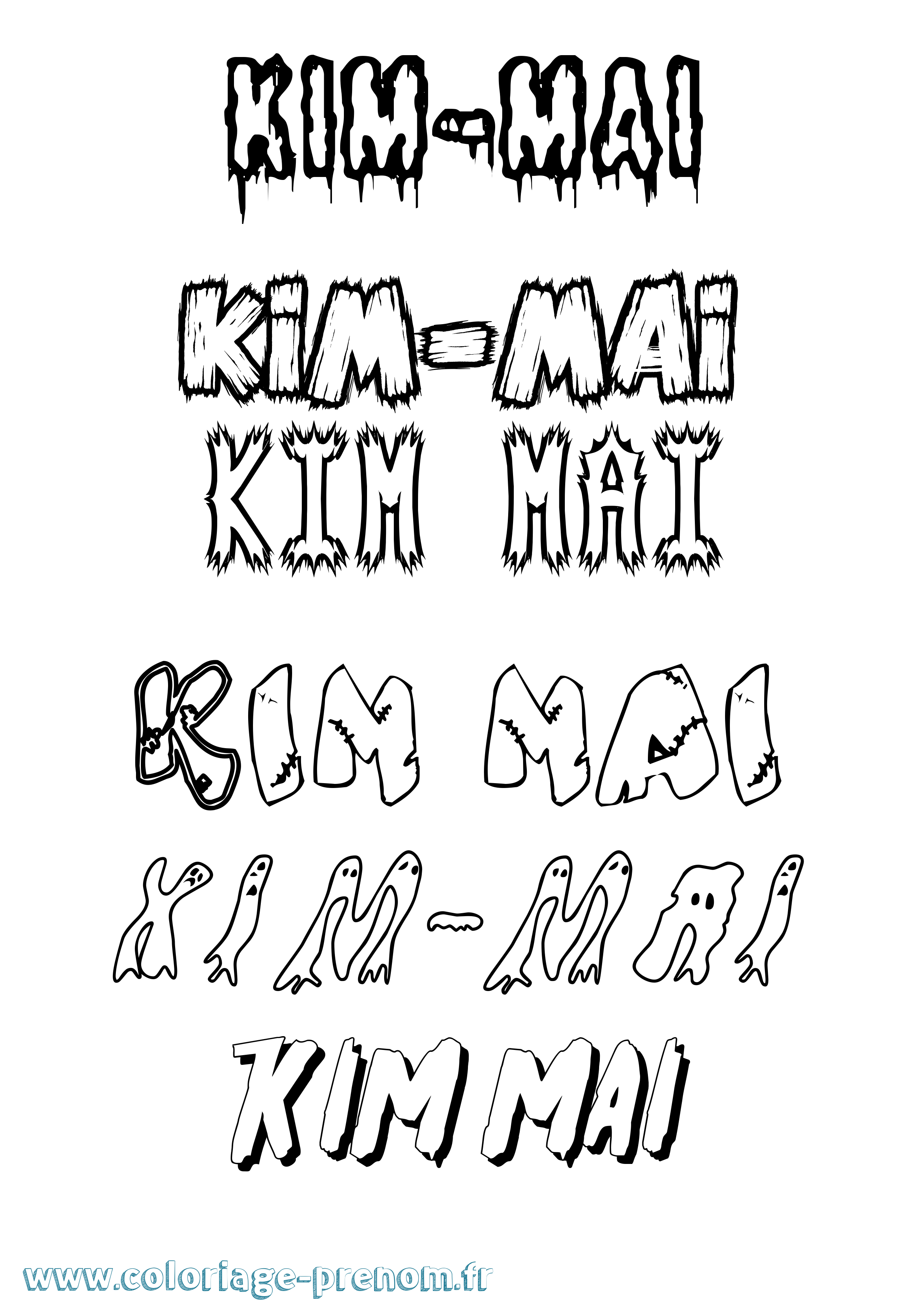 Coloriage Kim-Mai Frisson Coloriage prénom Kim-Mai Frisson