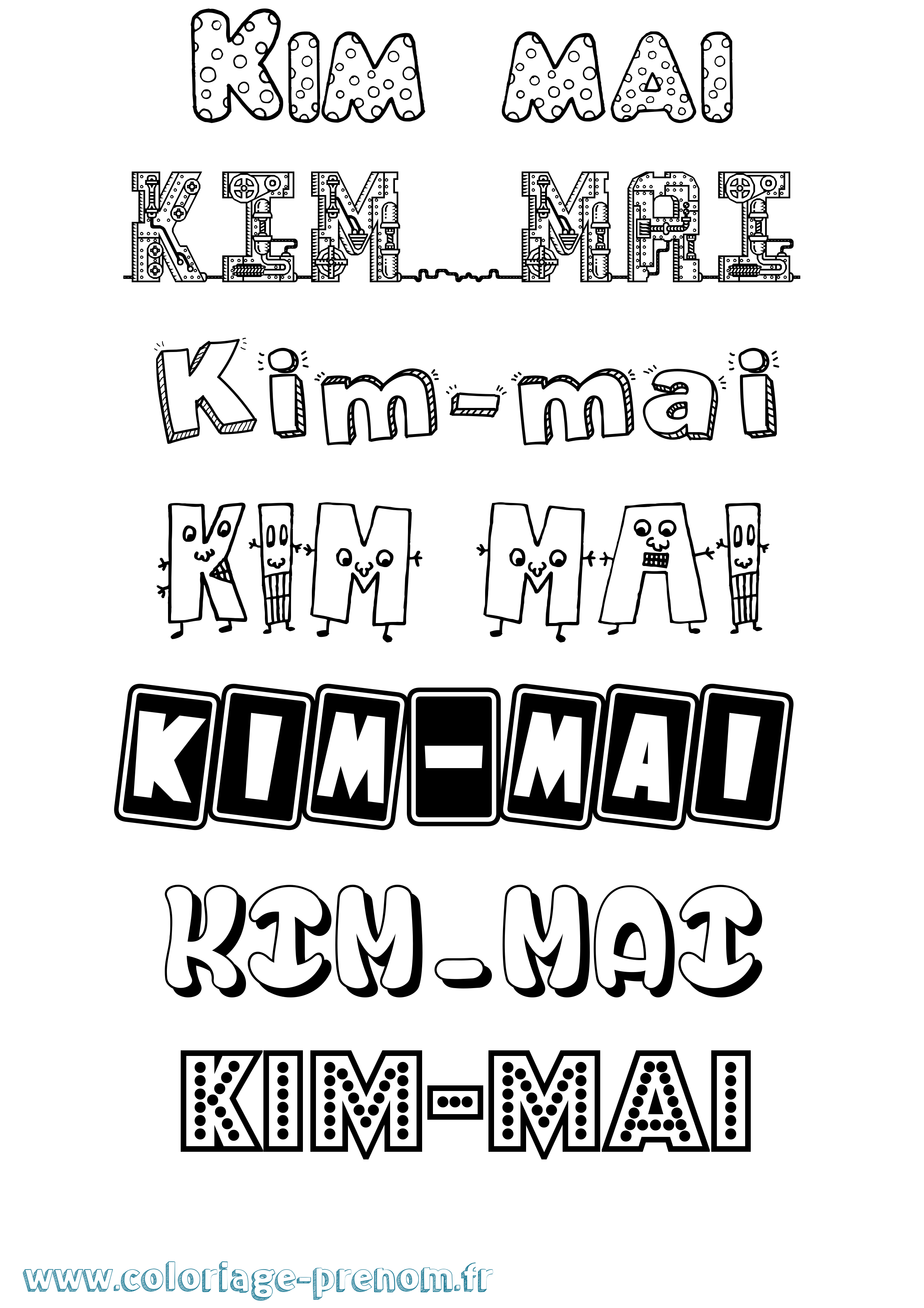 Coloriage Kim-Mai Fun Coloriage prénom Kim-Mai Fun
