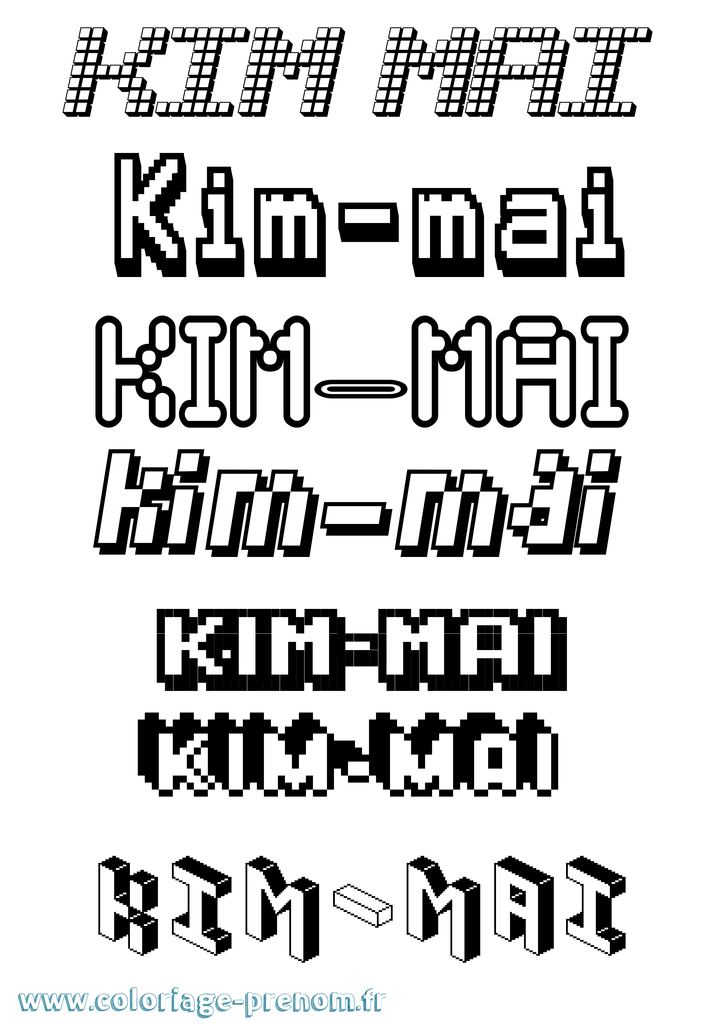 Coloriage Kim-Mai Pixel Coloriage prénom Kim-Mai Pixel