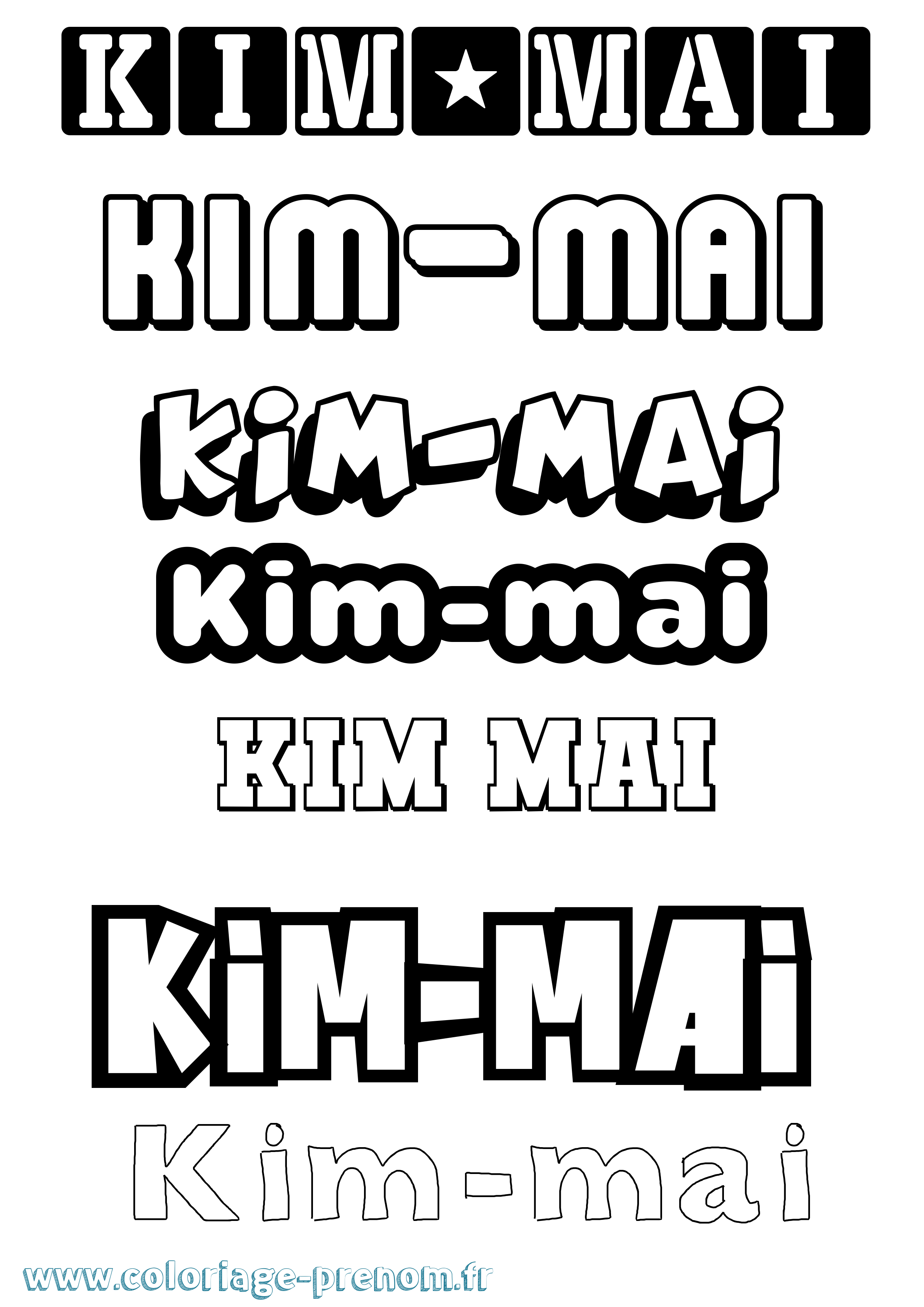 Coloriage Kim-Mai Simple Coloriage prénom Kim-Mai Simple