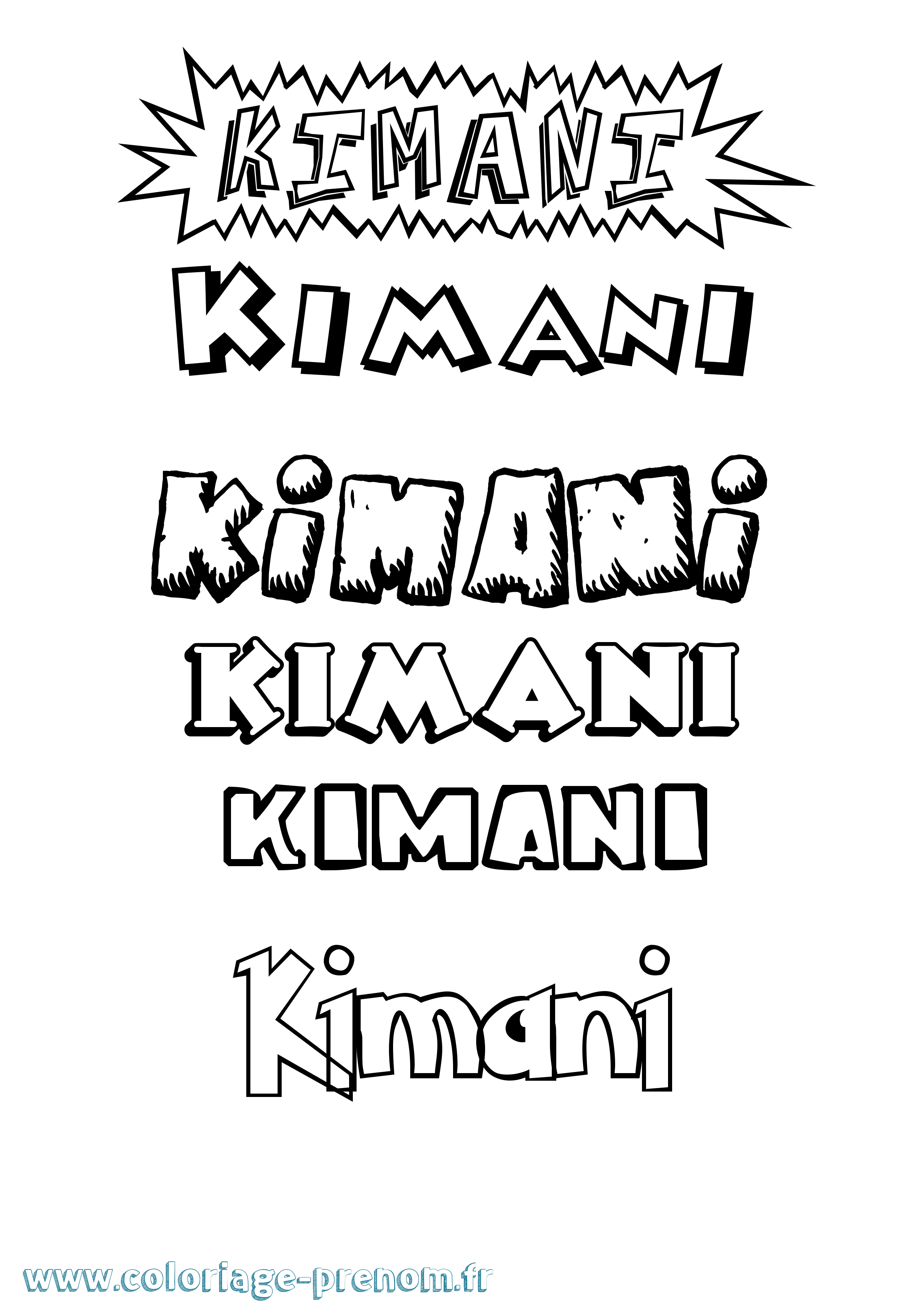 Coloriage Kimani Dessin Animé Coloriage prénom Kimani Dessin Animé