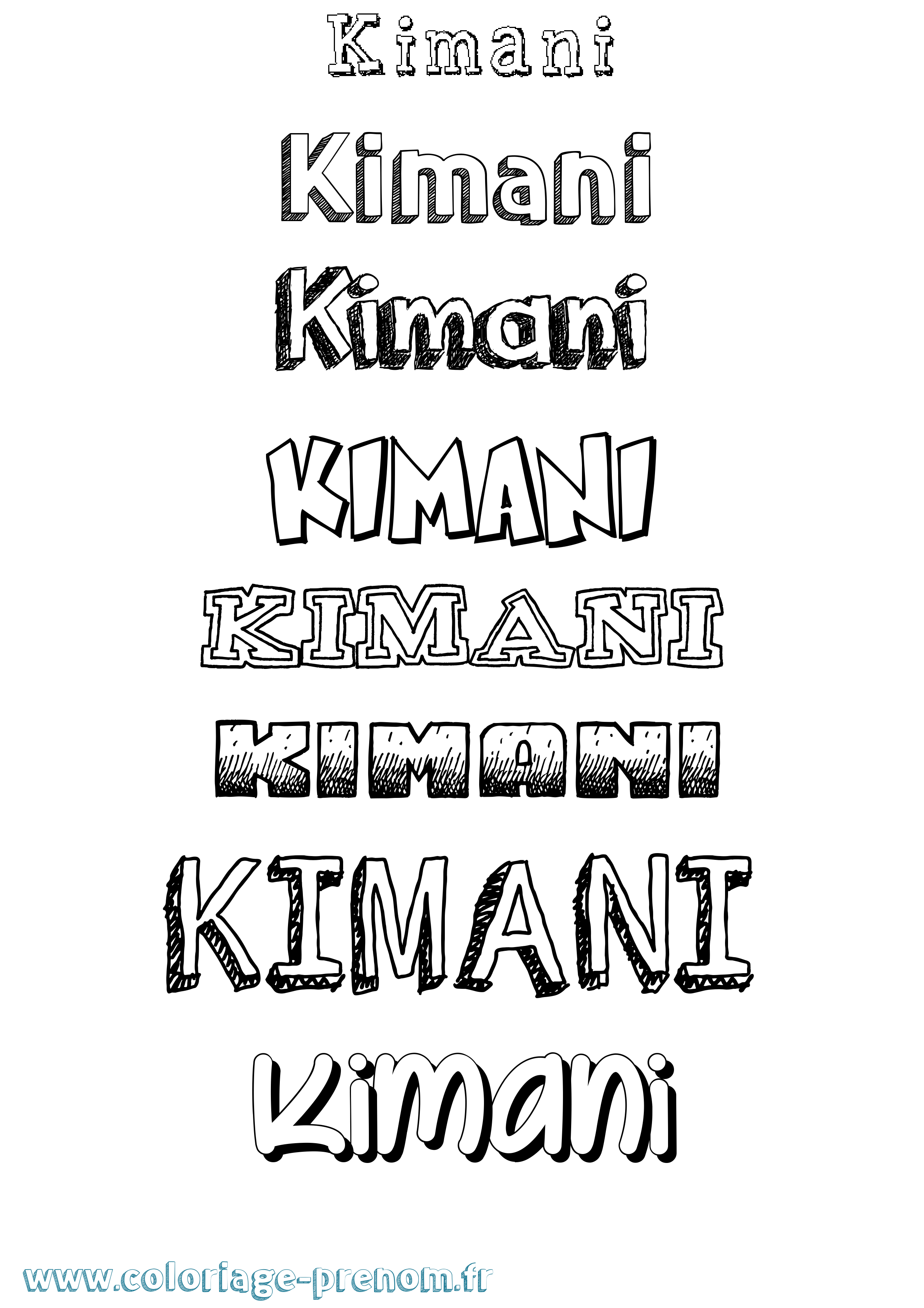 Coloriage Kimani Dessiné Coloriage prénom Kimani Dessiné
