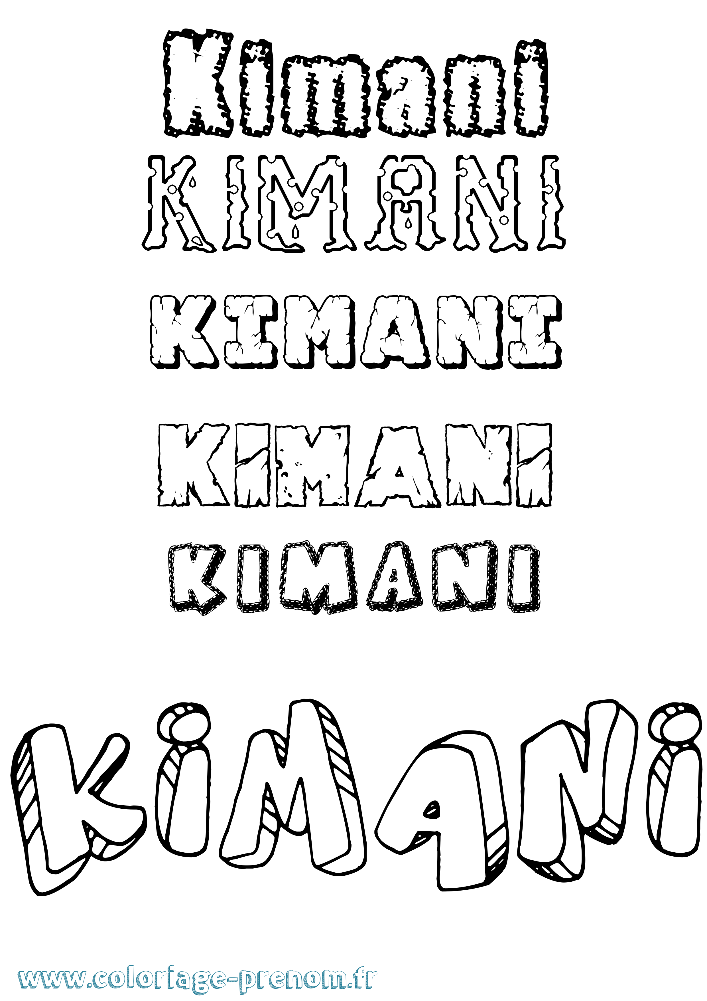 Coloriage Kimani Destructuré Coloriage prénom Kimani Destructuré