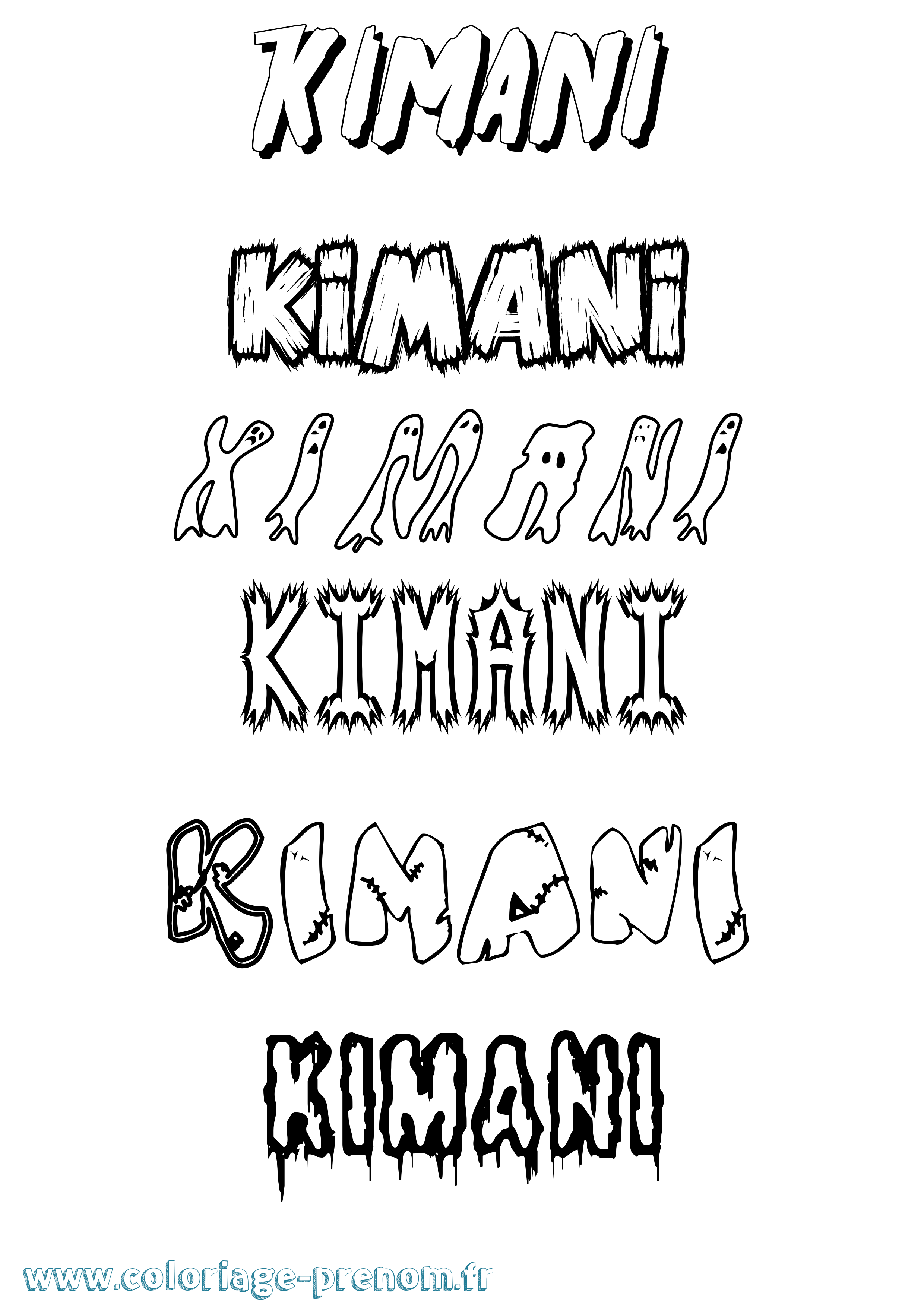 Coloriage Kimani Frisson Coloriage prénom Kimani Frisson