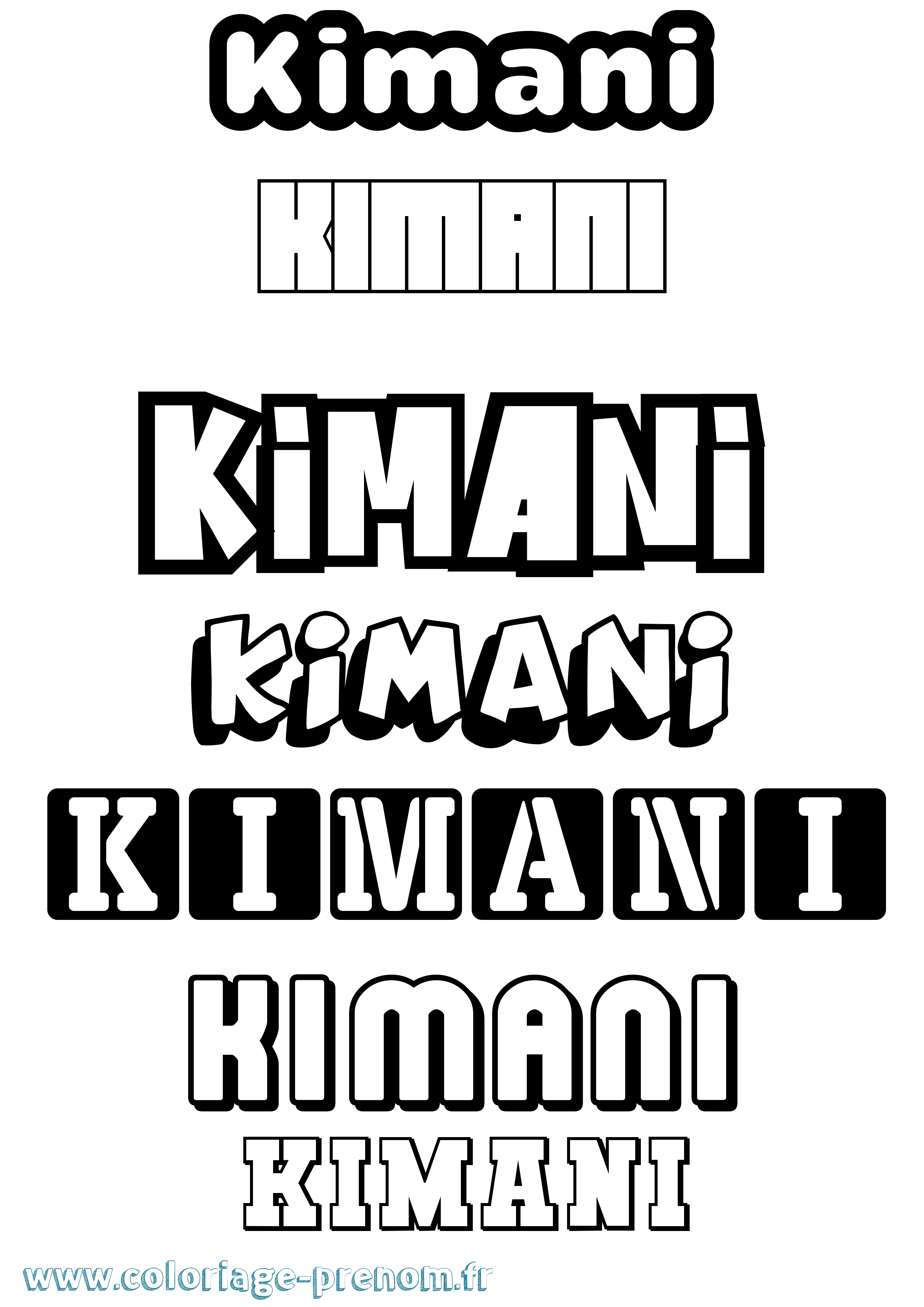 Coloriage Kimani Simple Coloriage prénom Kimani Simple