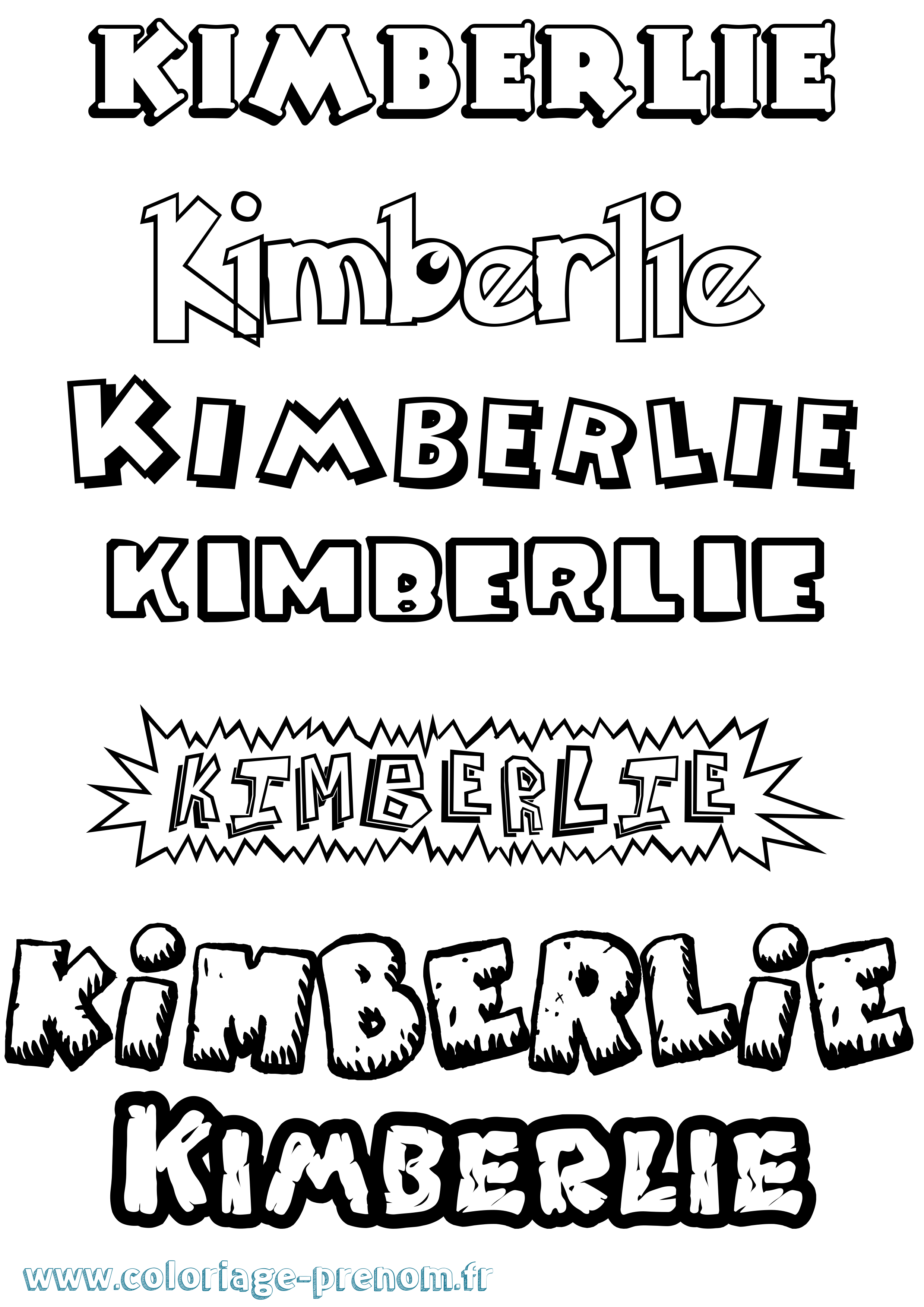 Coloriage Kimberlie Dessin Animé Coloriage prénom Kimberlie Dessin Animé