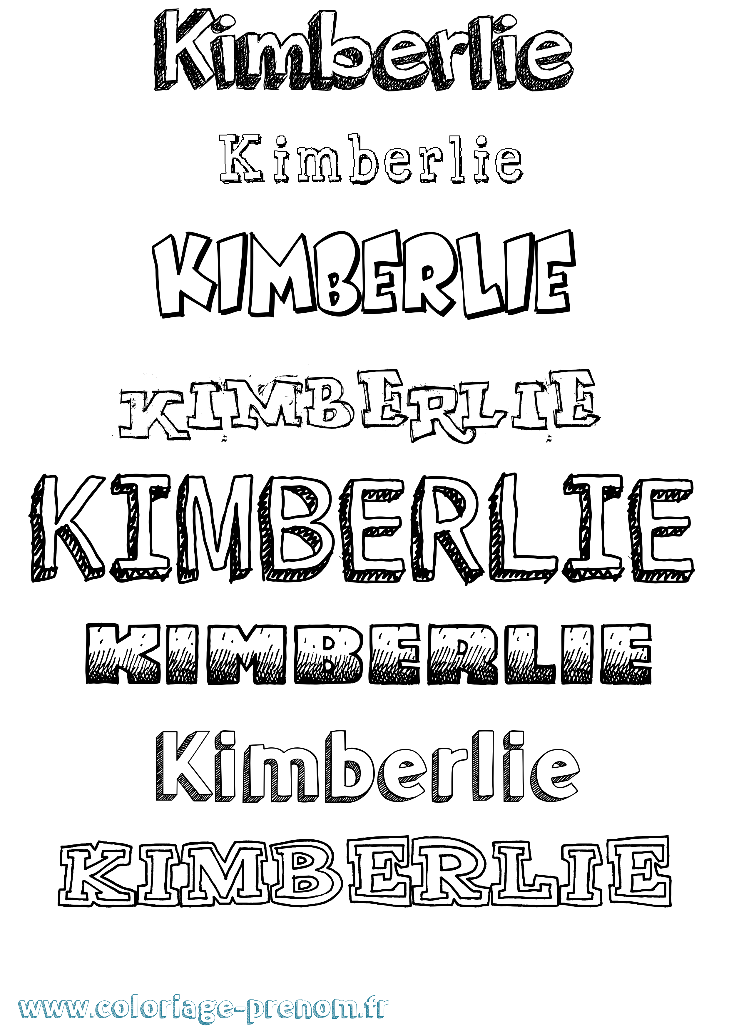 Coloriage Kimberlie Dessiné Coloriage prénom Kimberlie Dessiné