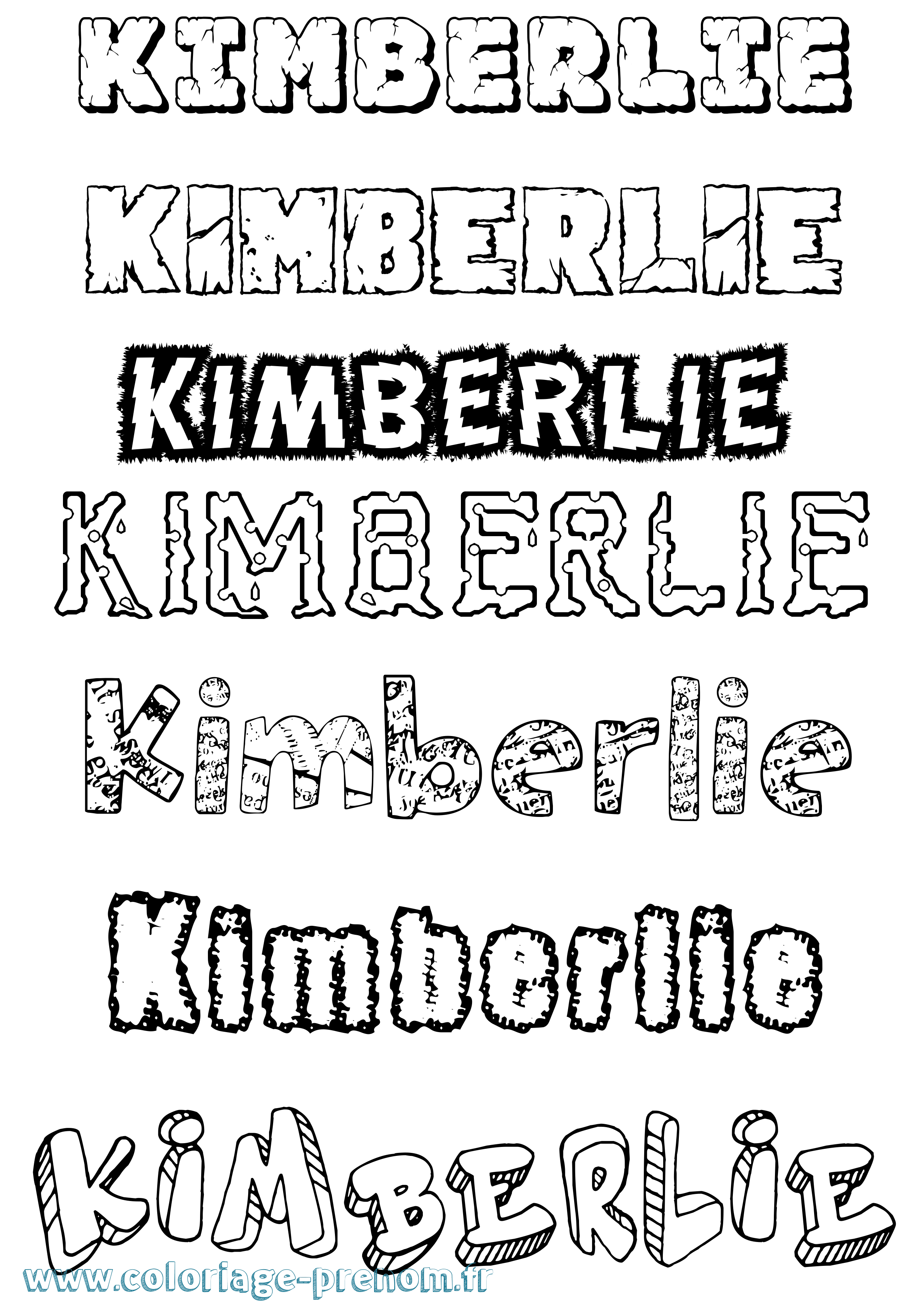 Coloriage Kimberlie Destructuré Coloriage prénom Kimberlie Destructuré