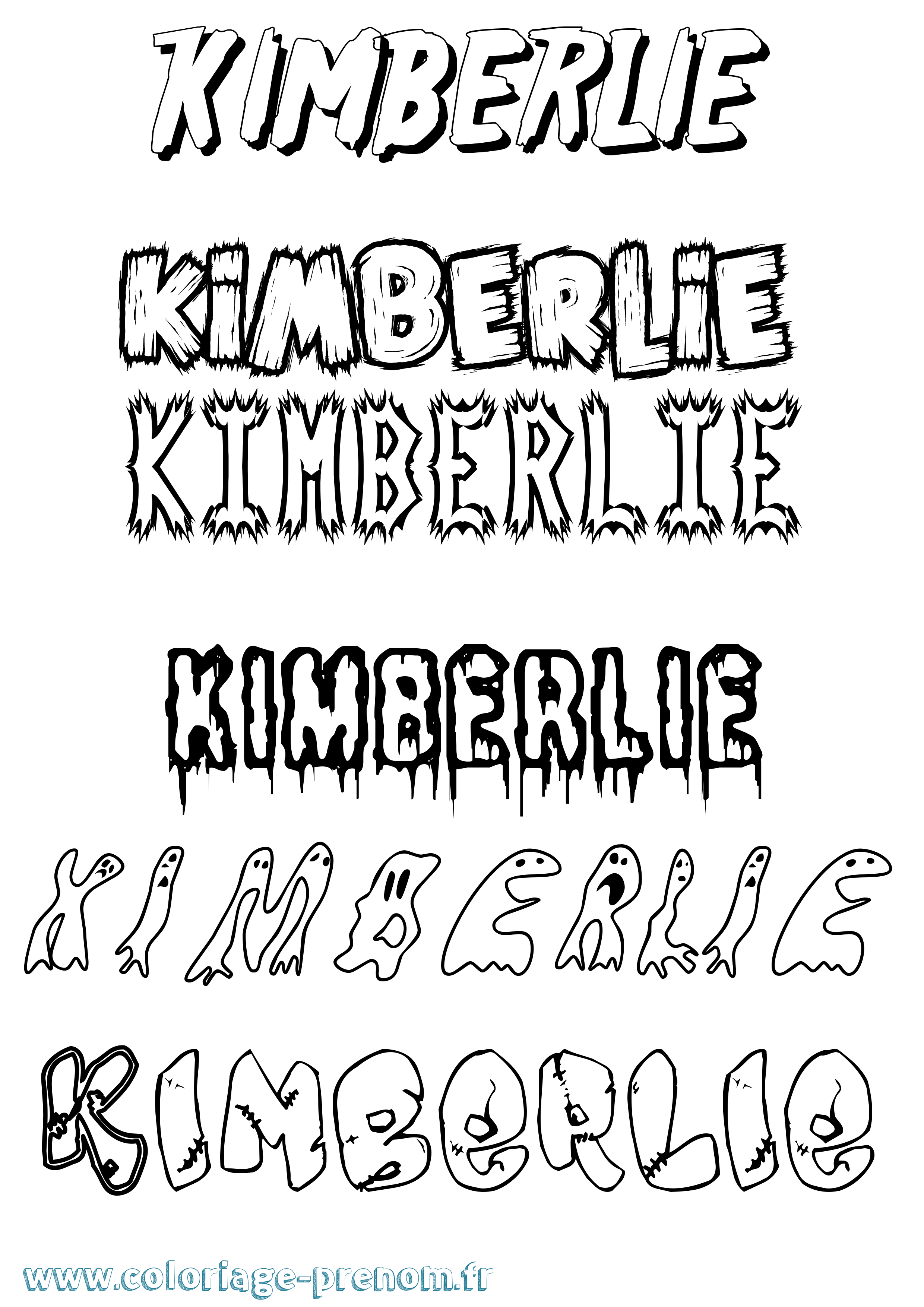 Coloriage Kimberlie Frisson Coloriage prénom Kimberlie Frisson