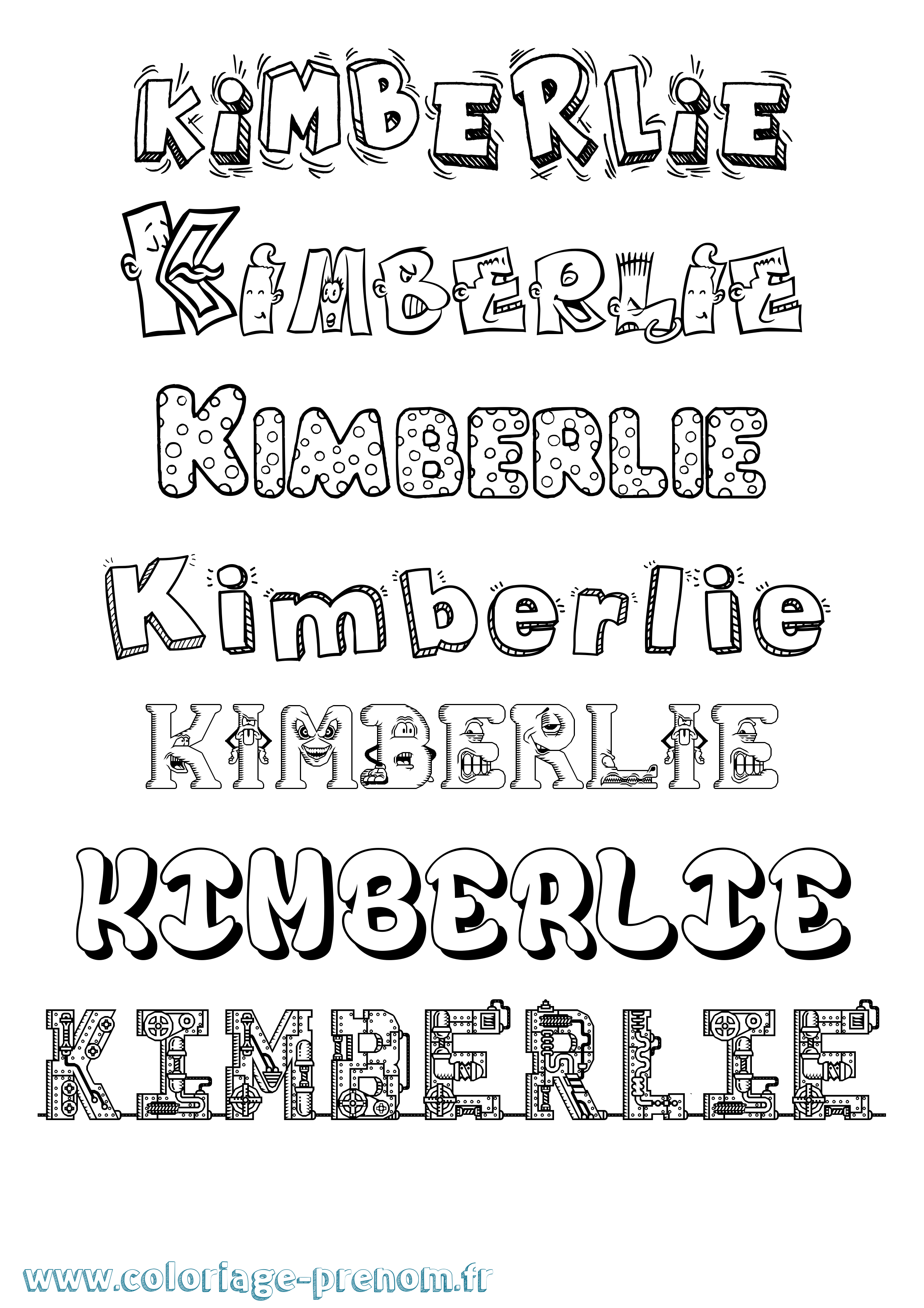 Coloriage Kimberlie Fun Coloriage prénom Kimberlie Fun