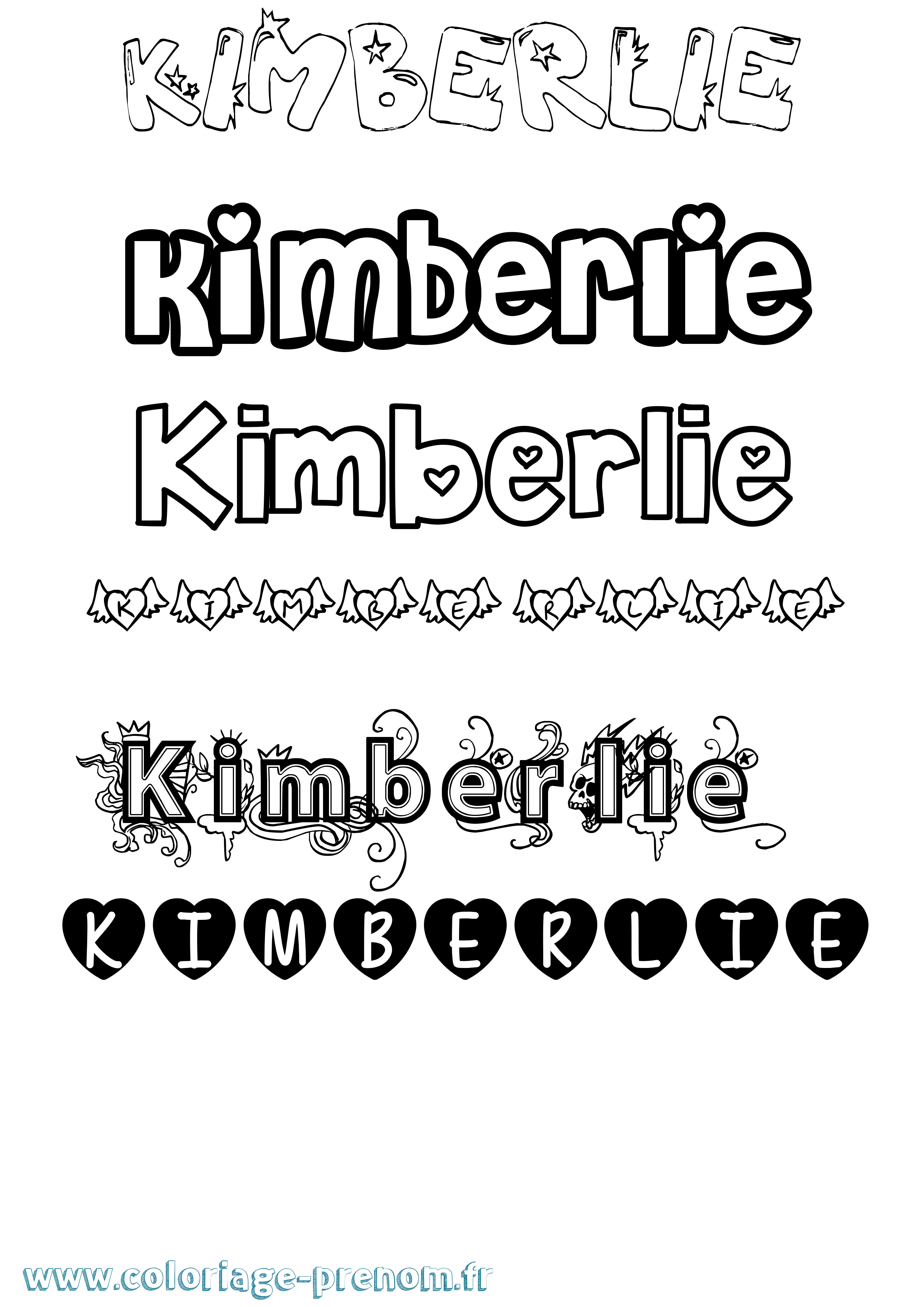 Coloriage Kimberlie Girly Coloriage prénom Kimberlie Girly