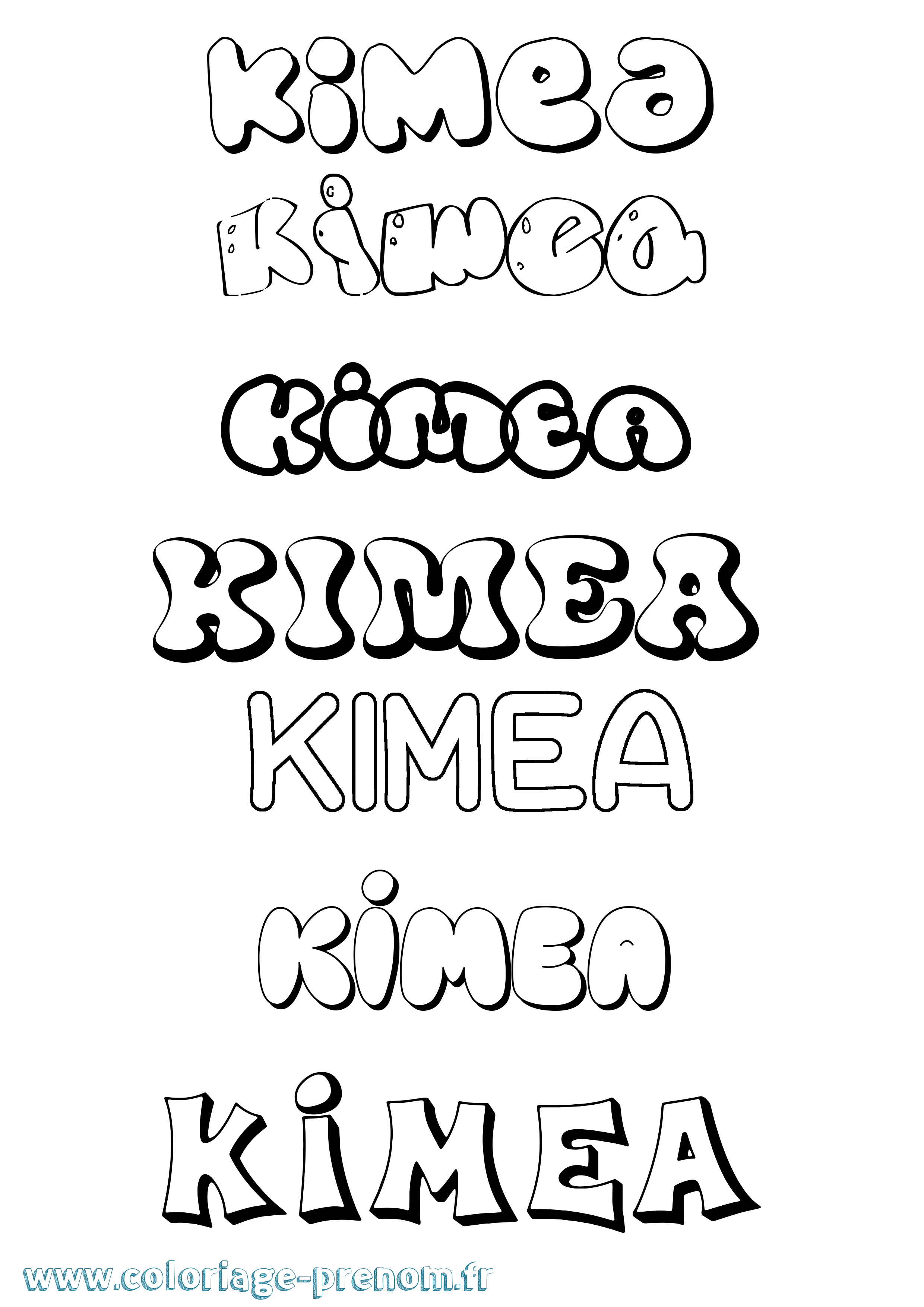 Coloriage Kimea Bubble Coloriage prénom Kimea Bubble