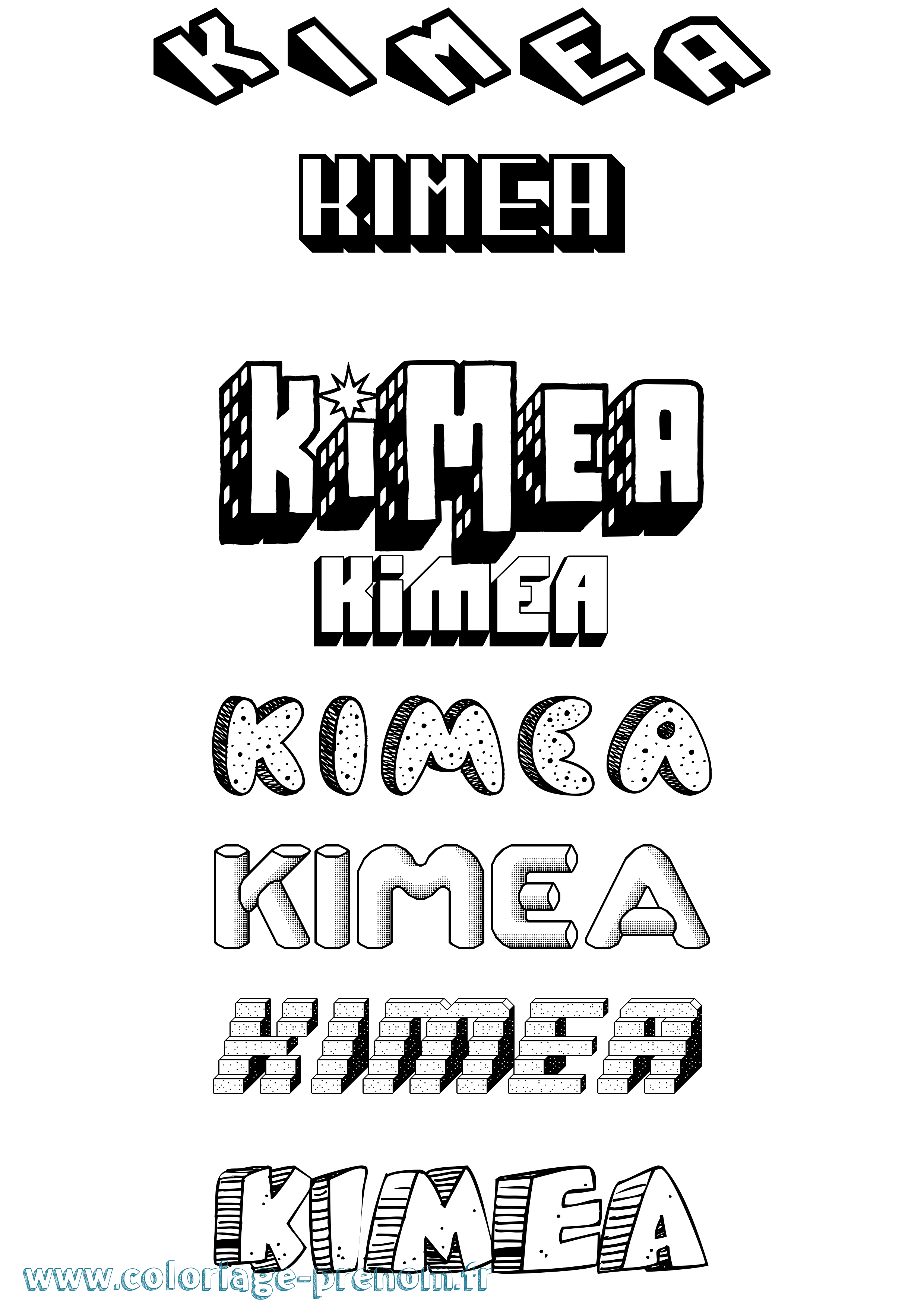 Coloriage Kimea Effet 3D Coloriage prénom Kimea Effet 3D