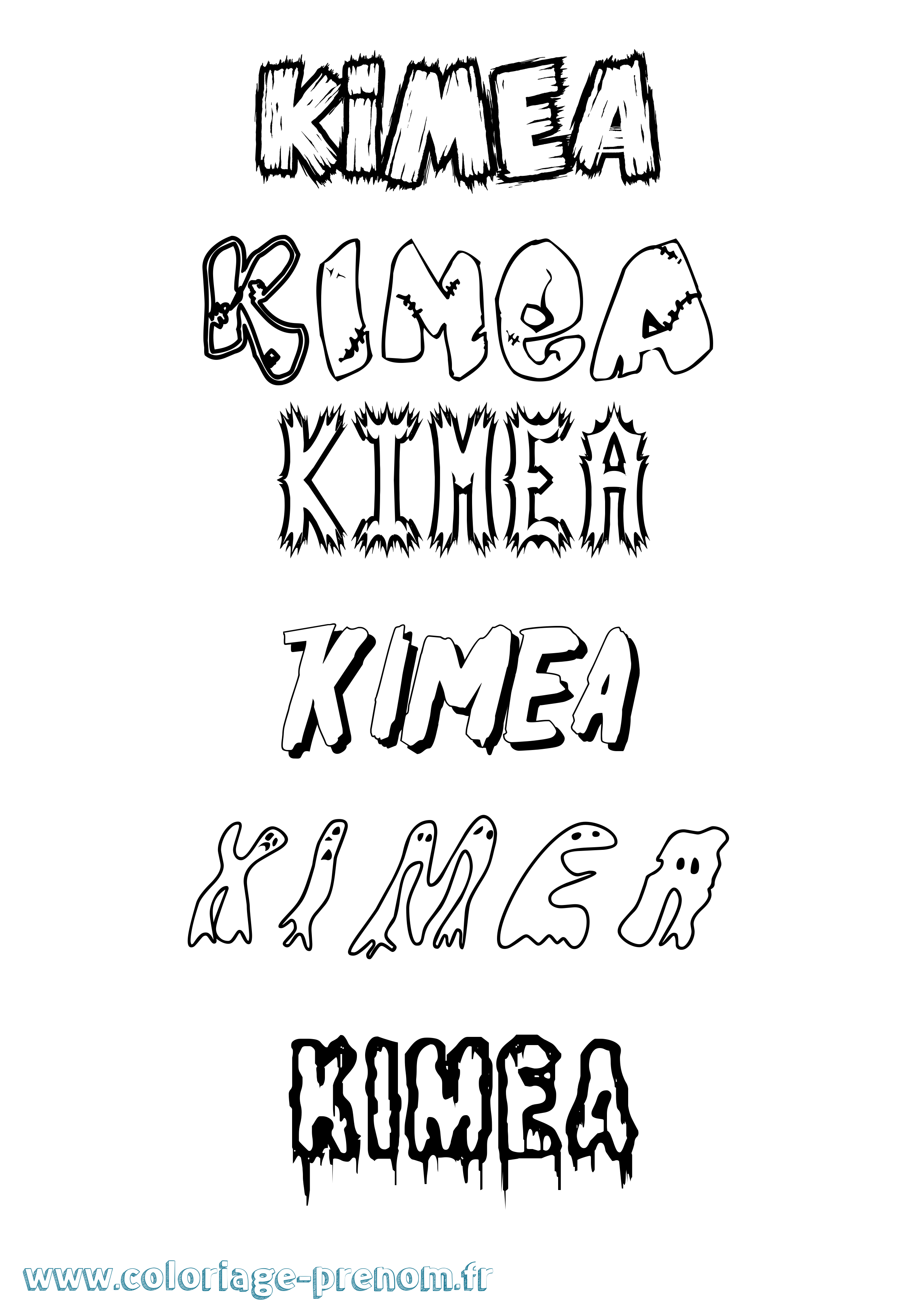 Coloriage Kimea Frisson Coloriage prénom Kimea Frisson