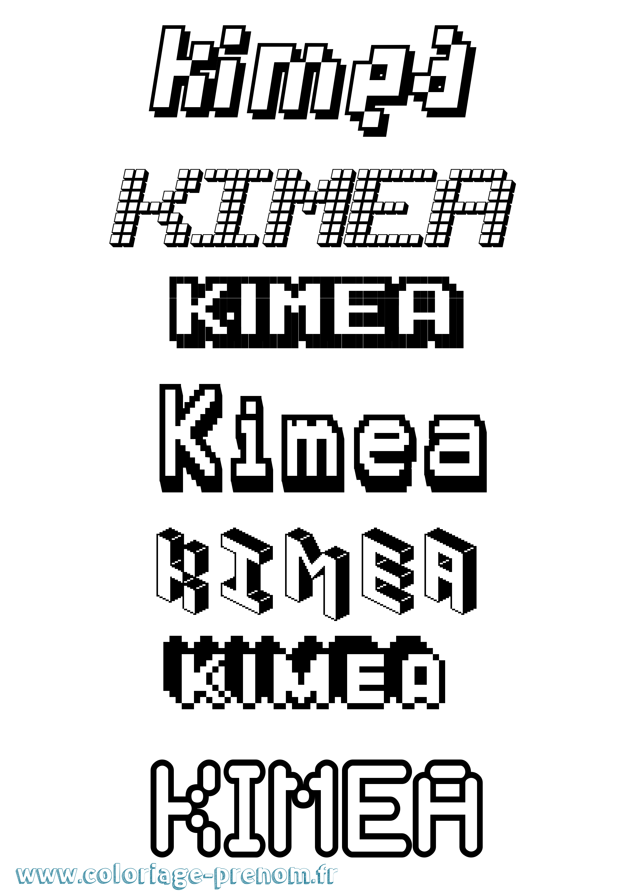 Coloriage Kimea Pixel Coloriage prénom Kimea Pixel
