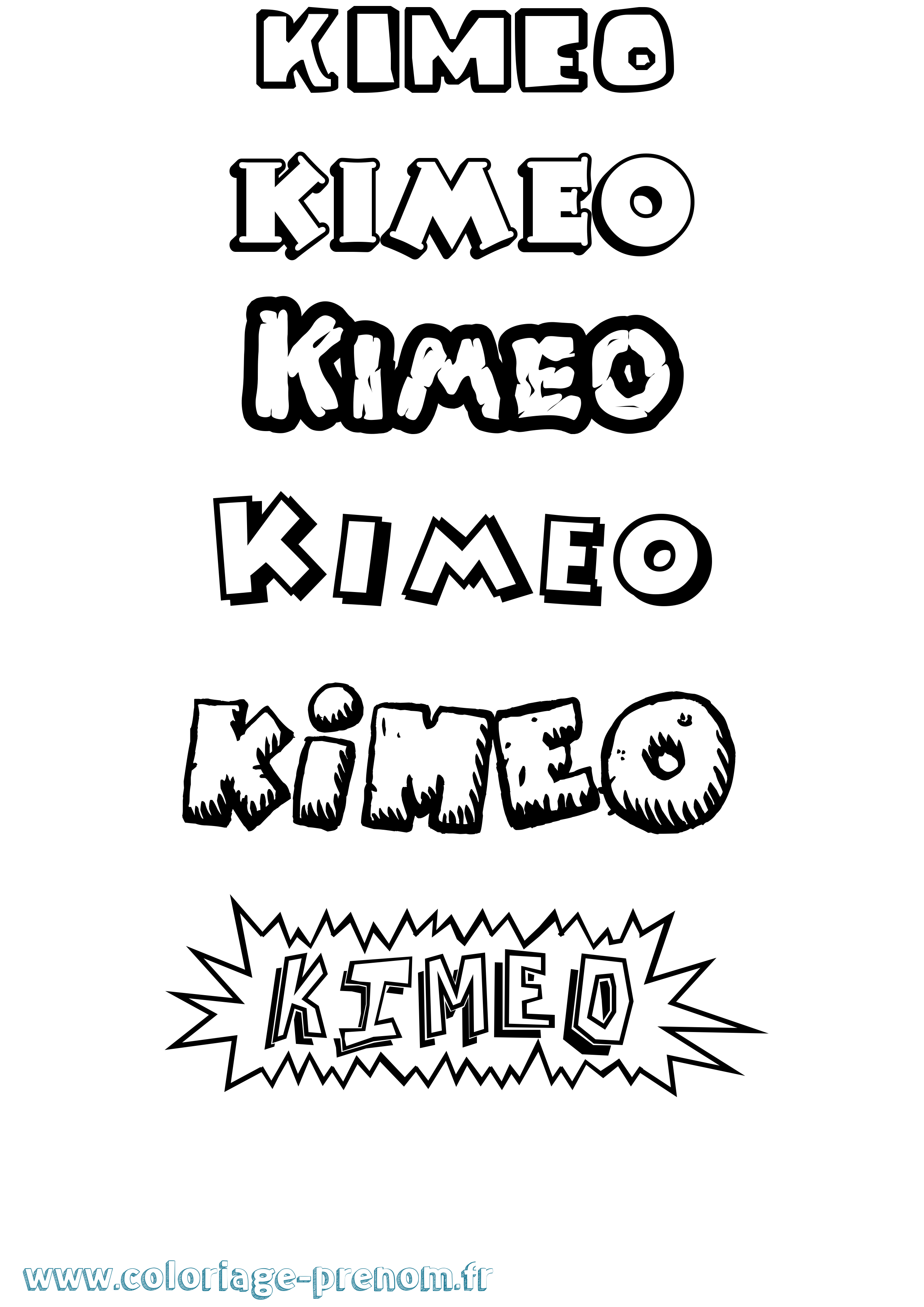Coloriage Kimeo Dessin Animé Coloriage prénom Kimeo Dessin Animé