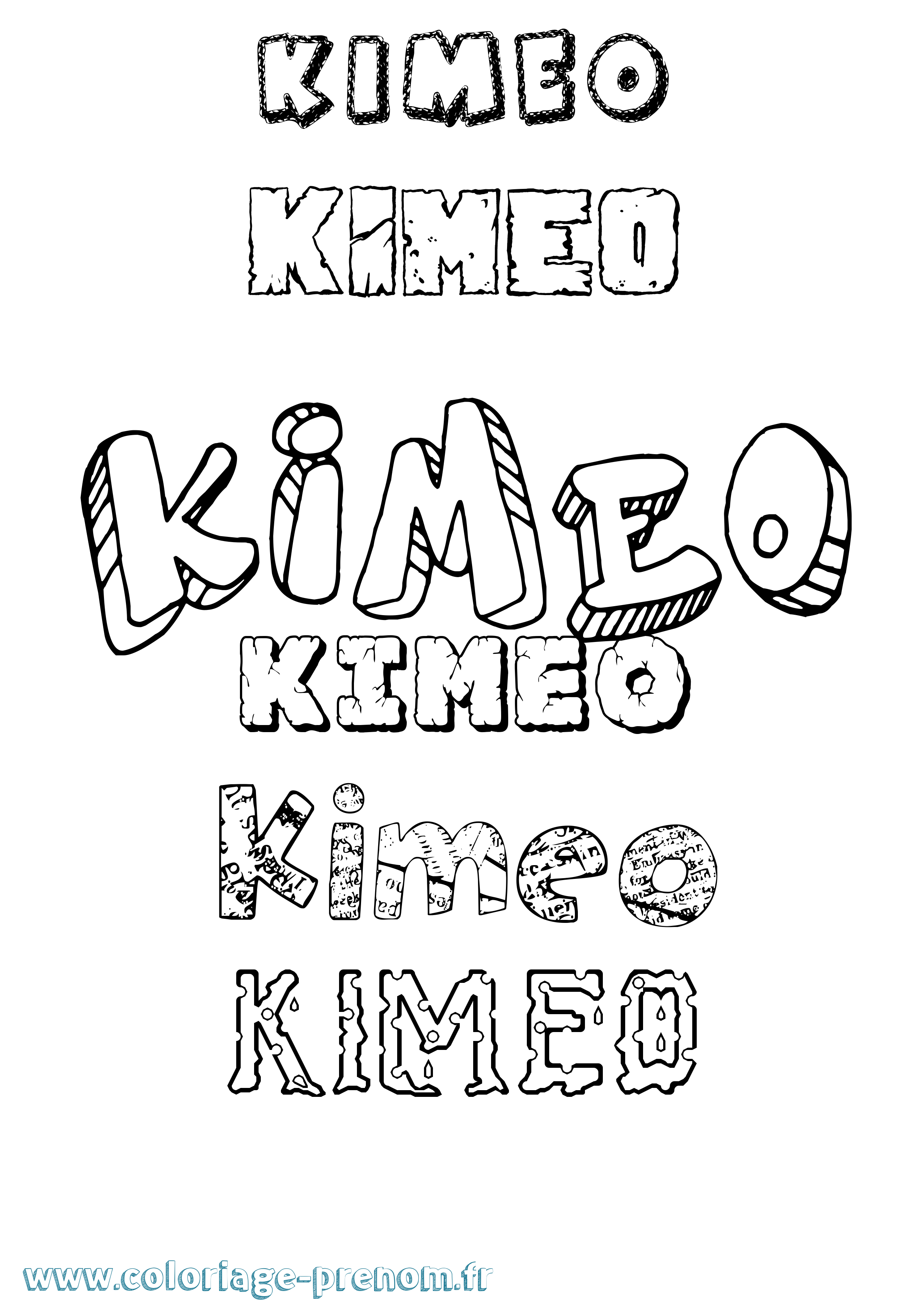 Coloriage Kimeo Destructuré Coloriage prénom Kimeo Destructuré