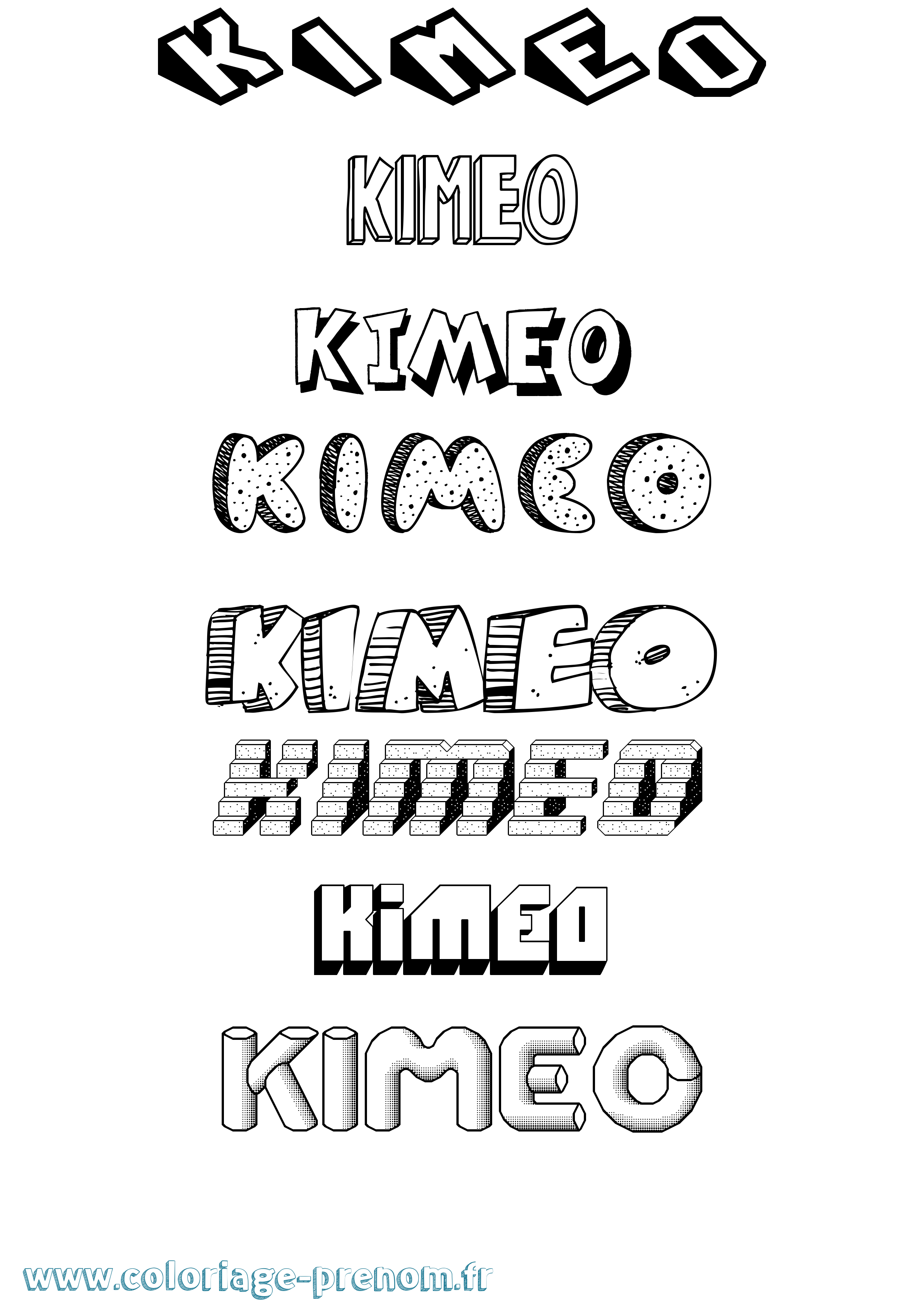 Coloriage Kimeo Effet 3D Coloriage prénom Kimeo Effet 3D