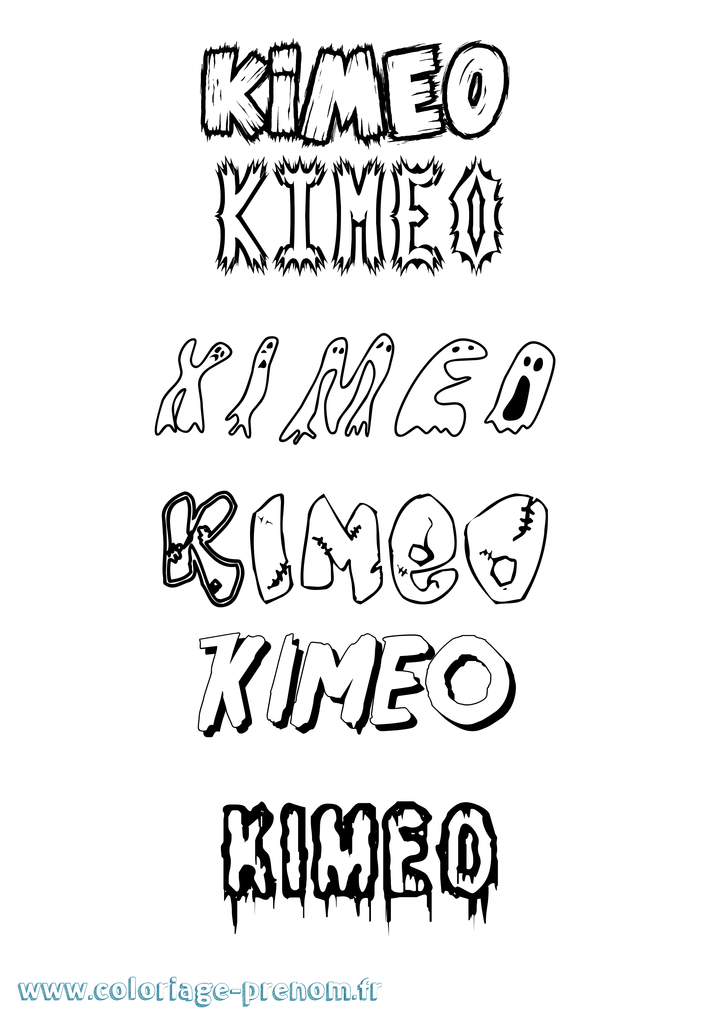 Coloriage Kimeo Frisson Coloriage prénom Kimeo Frisson