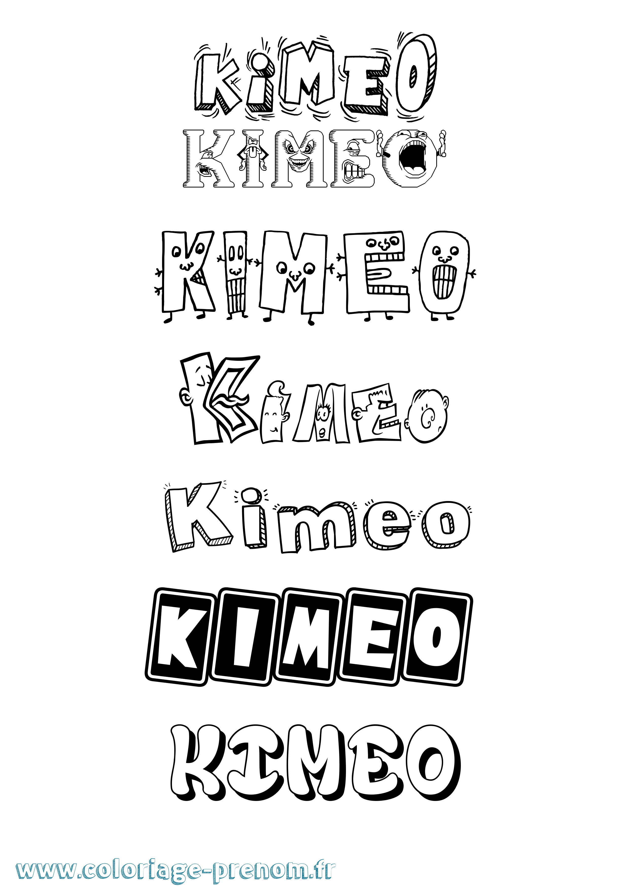 Coloriage Kimeo Fun Coloriage prénom Kimeo Fun
