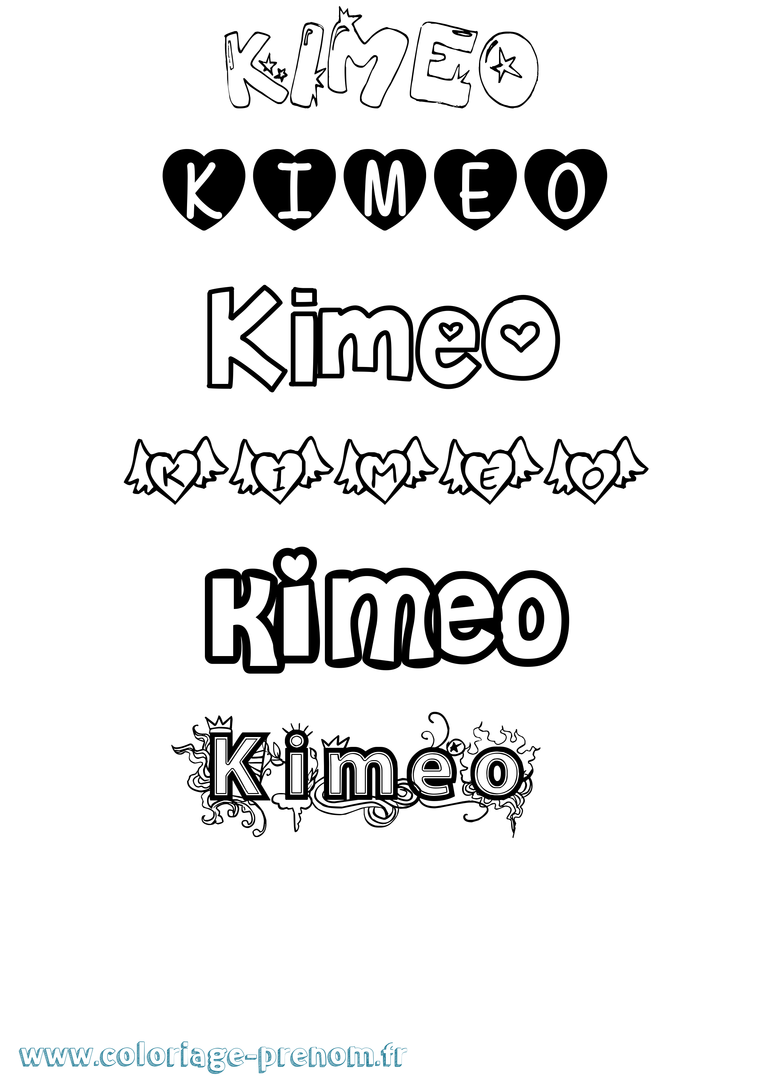 Coloriage Kimeo Girly Coloriage prénom Kimeo Girly