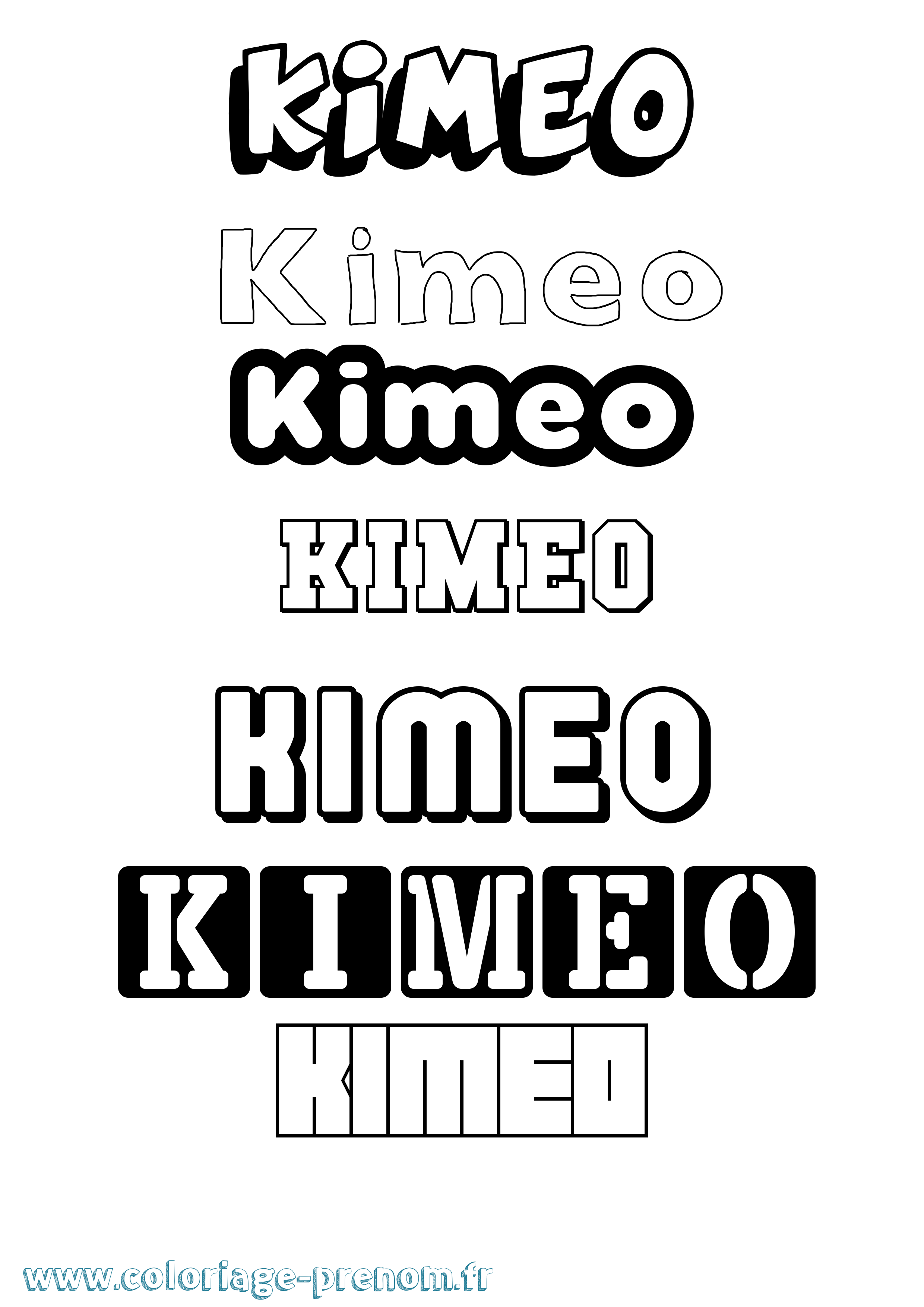 Coloriage Kimeo Simple Coloriage prénom Kimeo Simple