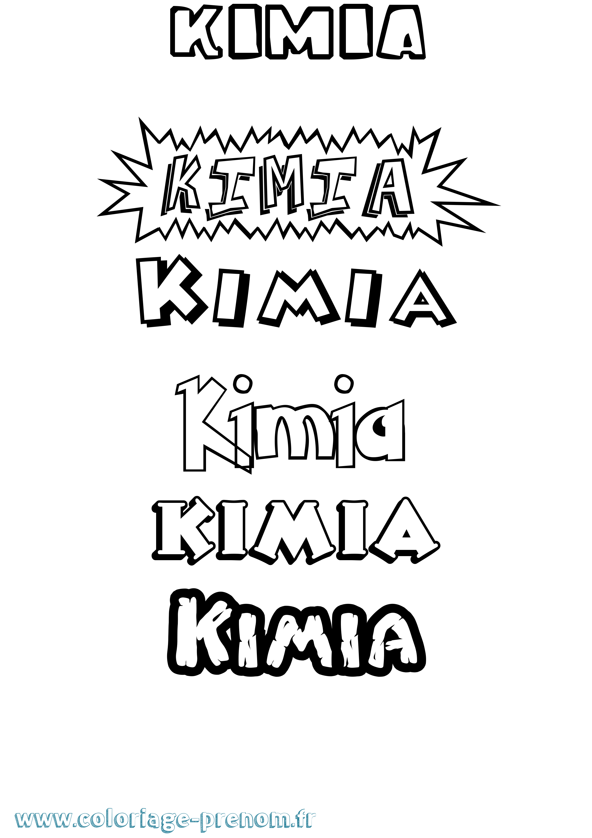 Coloriage Kimia Dessin Animé Coloriage prénom Kimia Dessin Animé