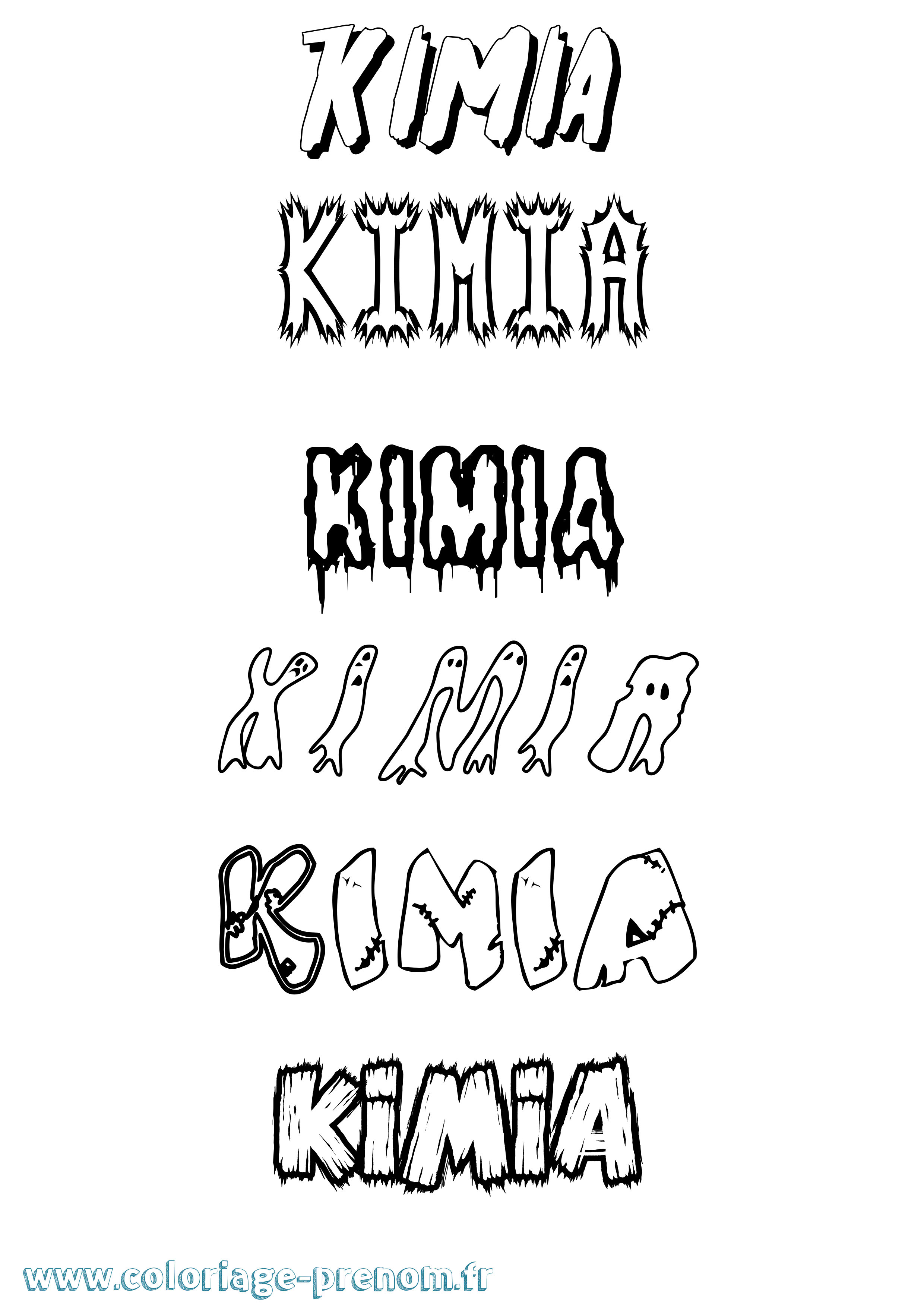 Coloriage Kimia Frisson Coloriage prénom Kimia Frisson