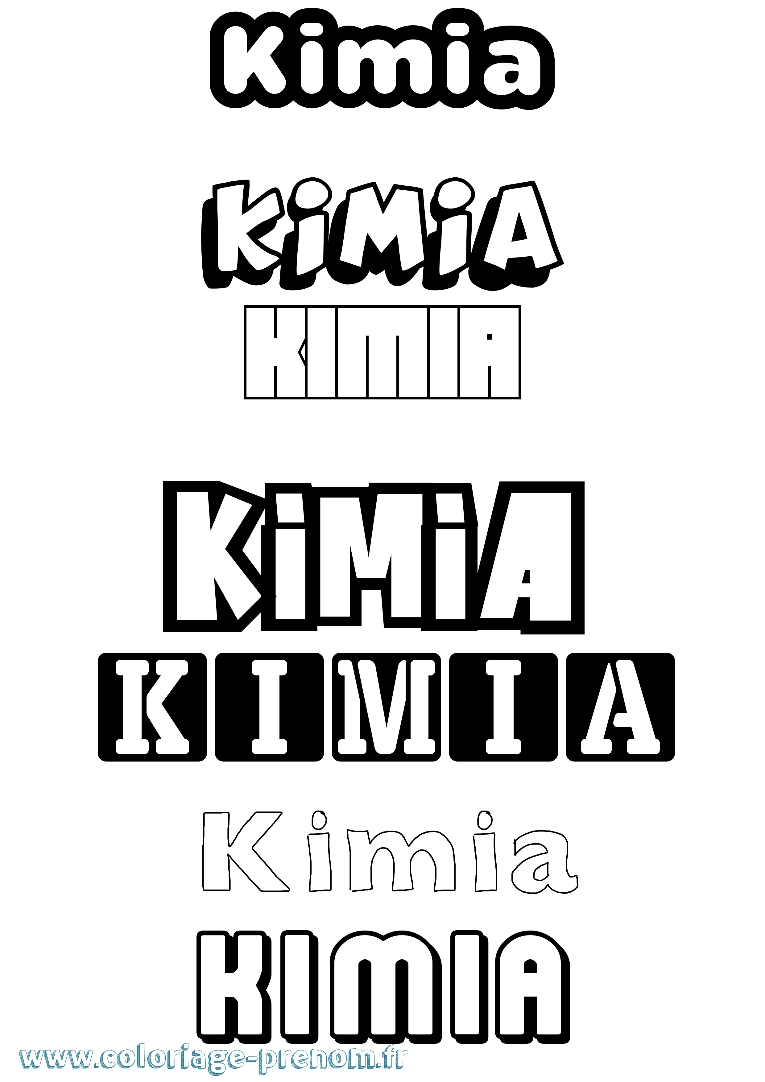 Coloriage Kimia Simple Coloriage prénom Kimia Simple