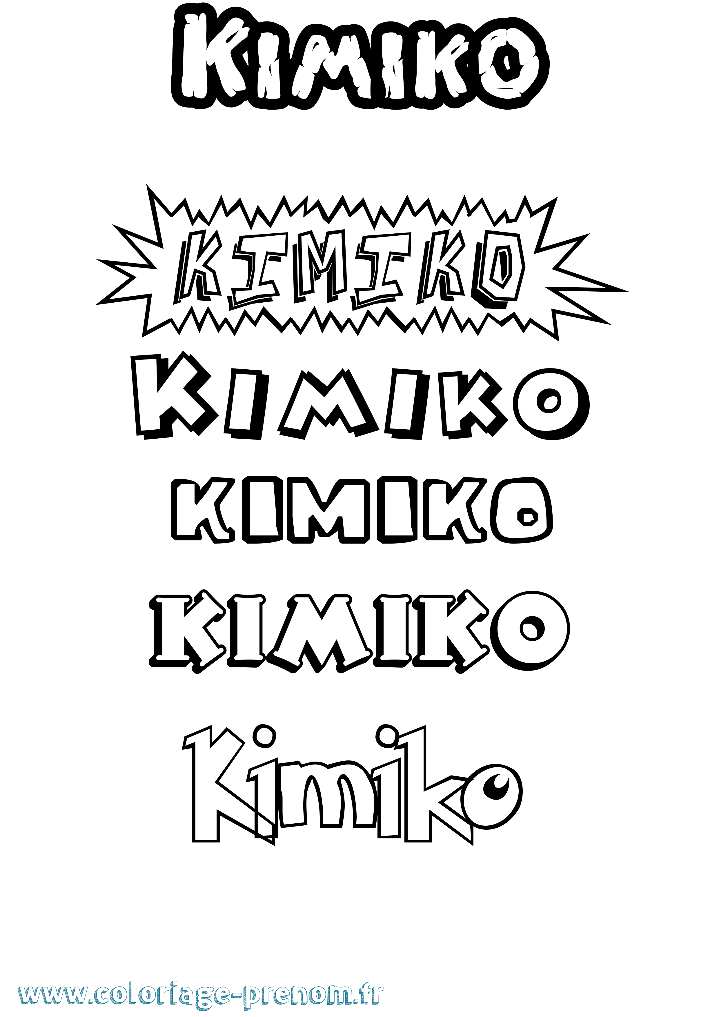 Coloriage Kimiko Dessin Animé Coloriage prénom Kimiko Dessin Animé