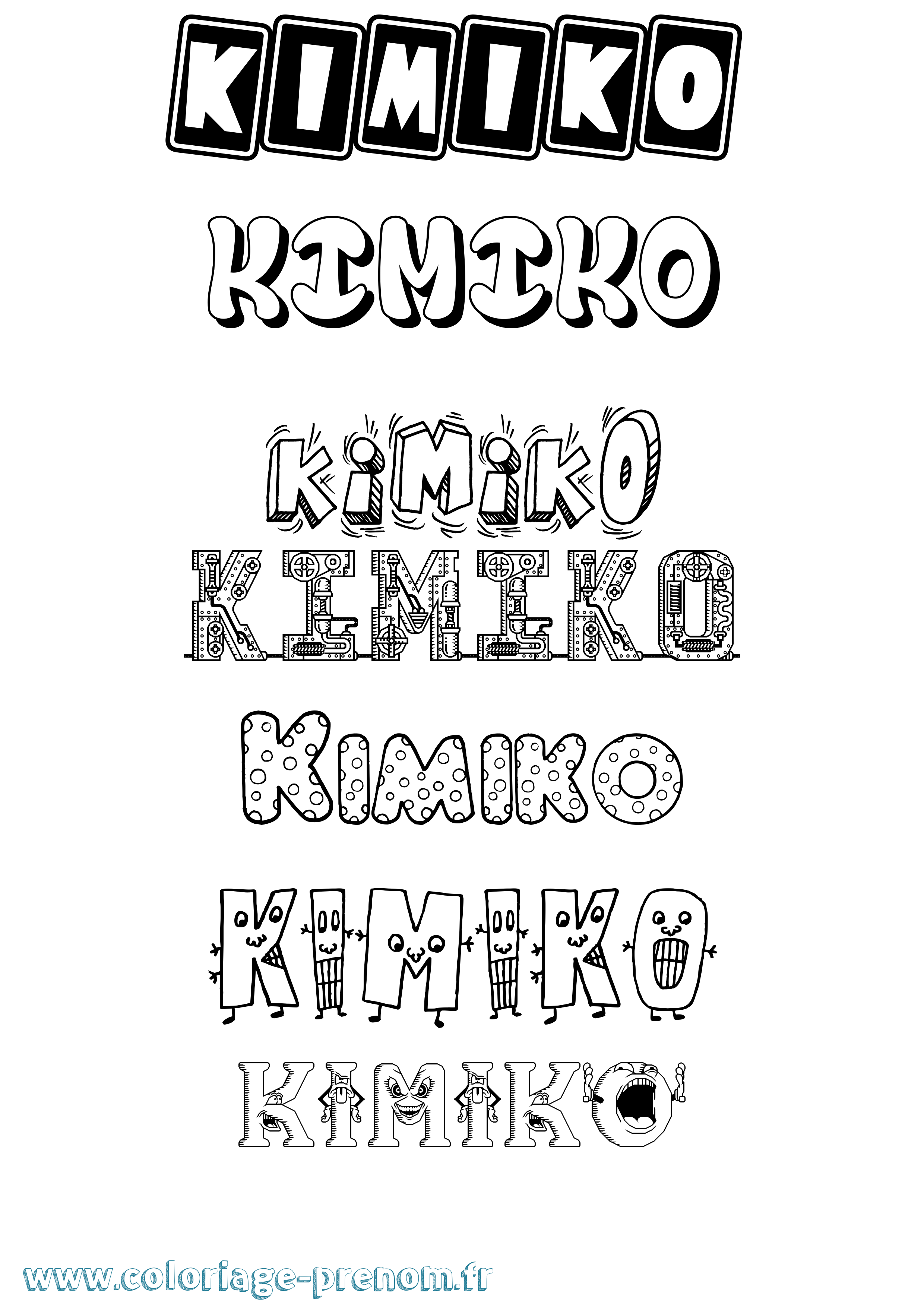 Coloriage Kimiko Fun Coloriage prénom Kimiko Fun
