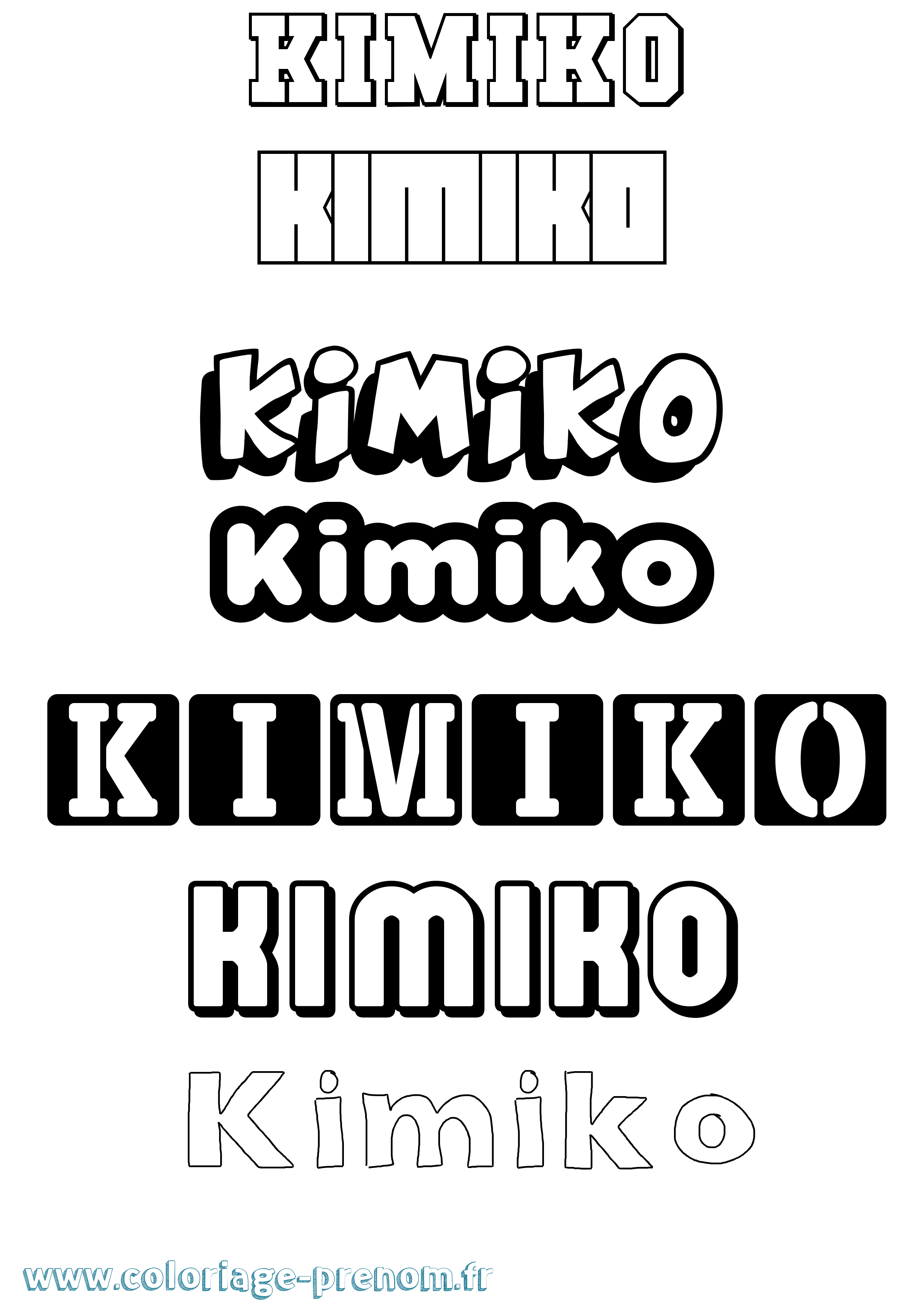 Coloriage Kimiko Simple Coloriage prénom Kimiko Simple