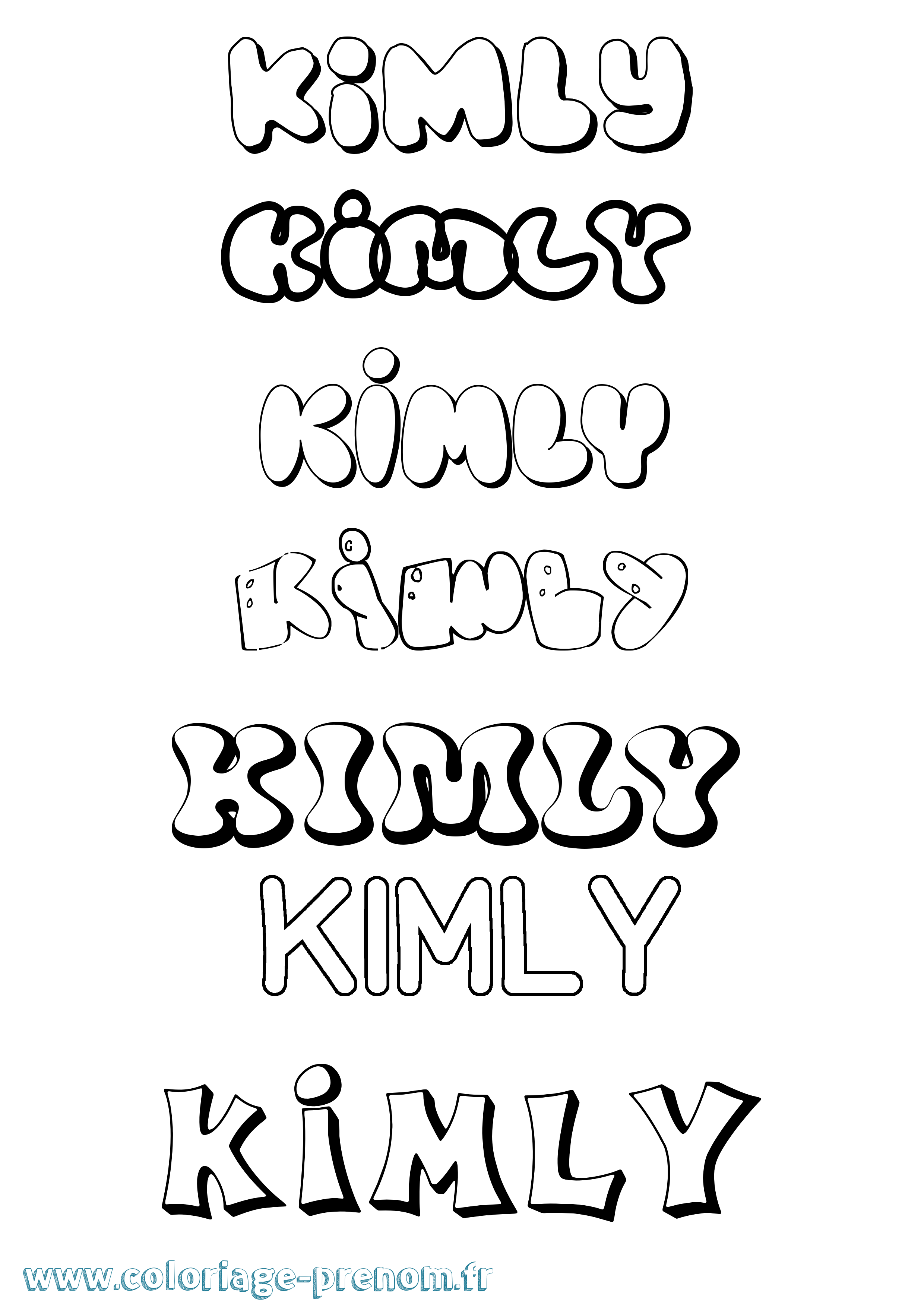 Coloriage Kimly Bubble Coloriage prénom Kimly Bubble