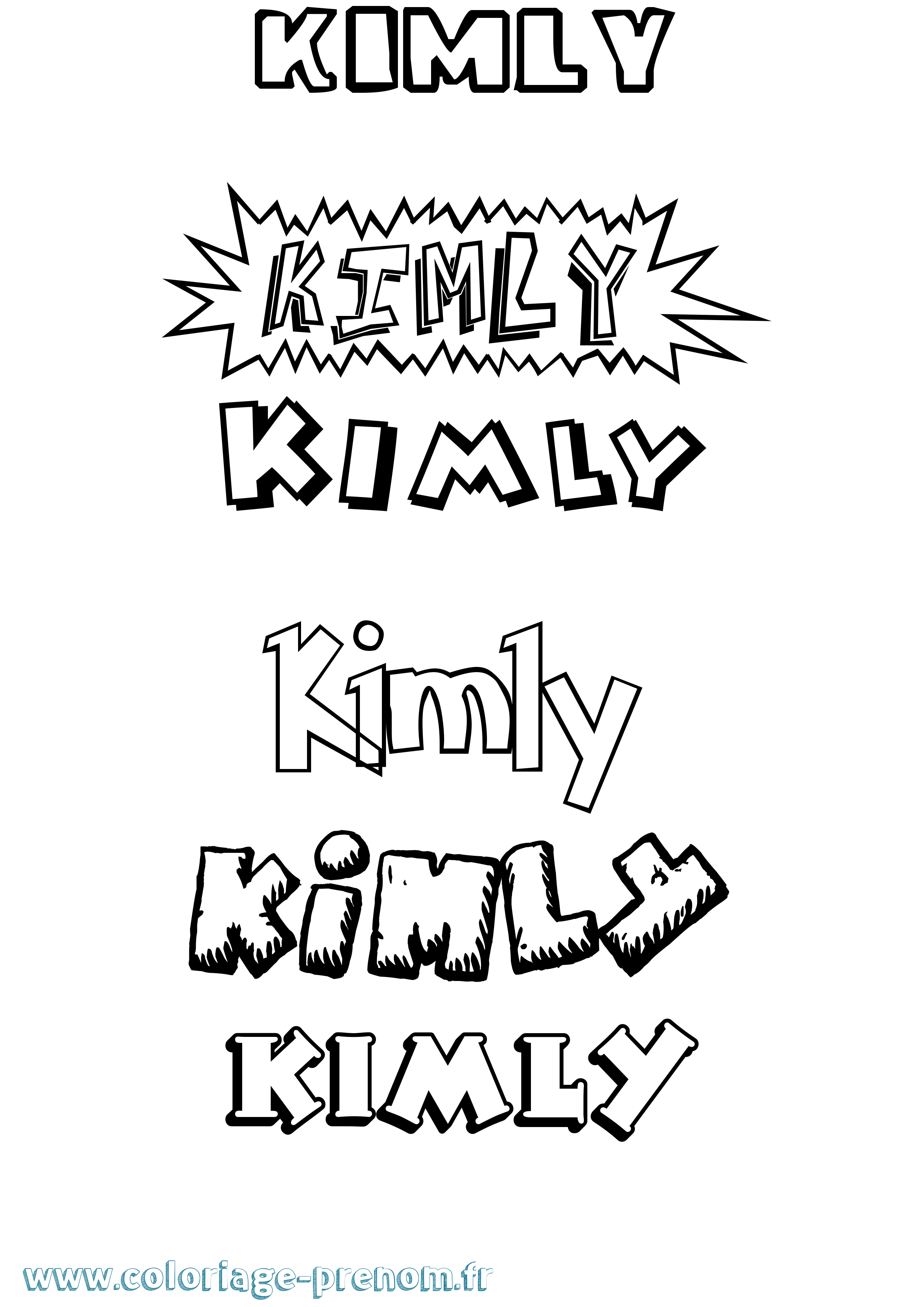 Coloriage Kimly Dessin Animé Coloriage prénom Kimly Dessin Animé