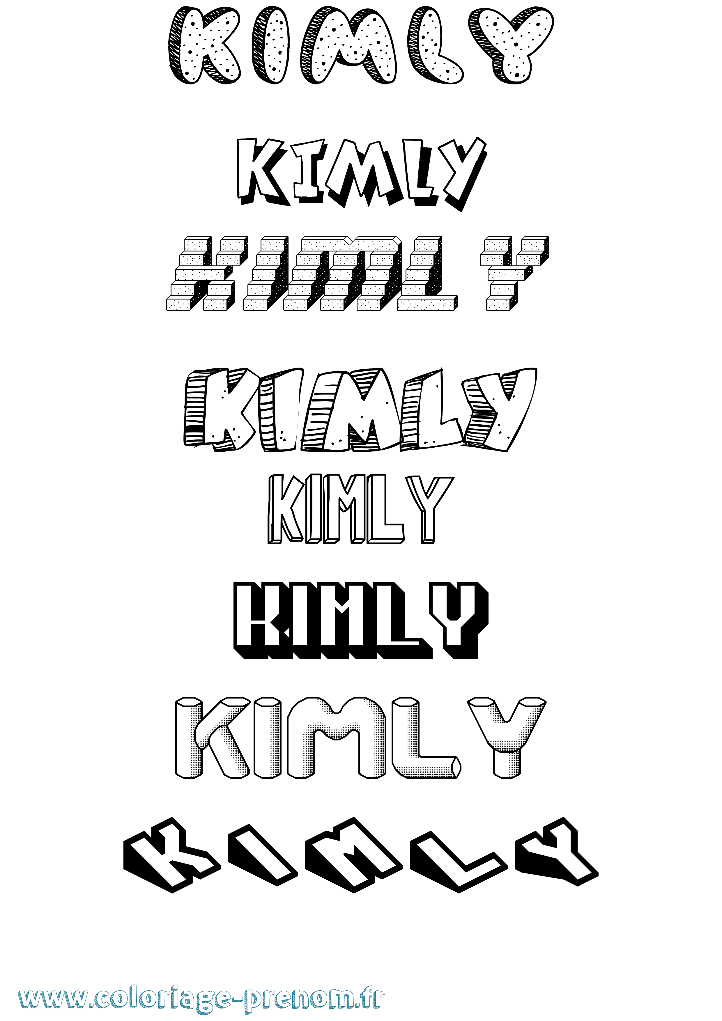 Coloriage Kimly Effet 3D Coloriage prénom Kimly Effet 3D